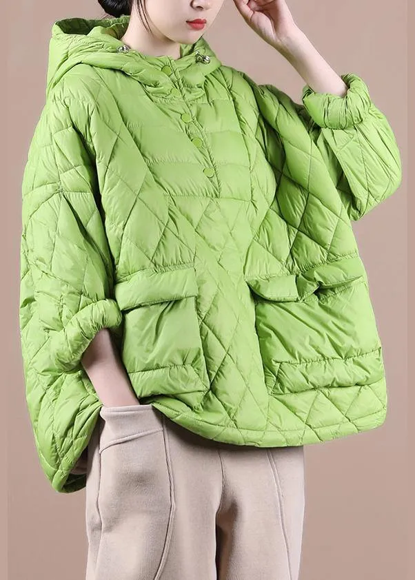 2022 Loose Fitting Winter Puffer Jacket Hooded Black Down Coat