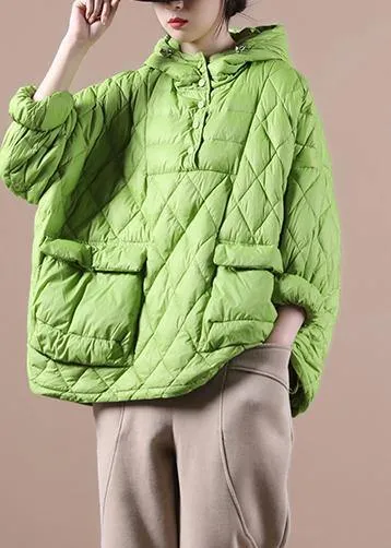 2022 Loose Fitting Winter Puffer Jacket Hooded Black Down Coat