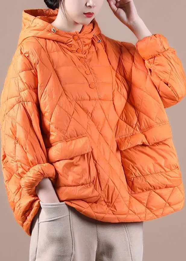 2022 Loose Fitting Winter Puffer Jacket Hooded Black Down Coat