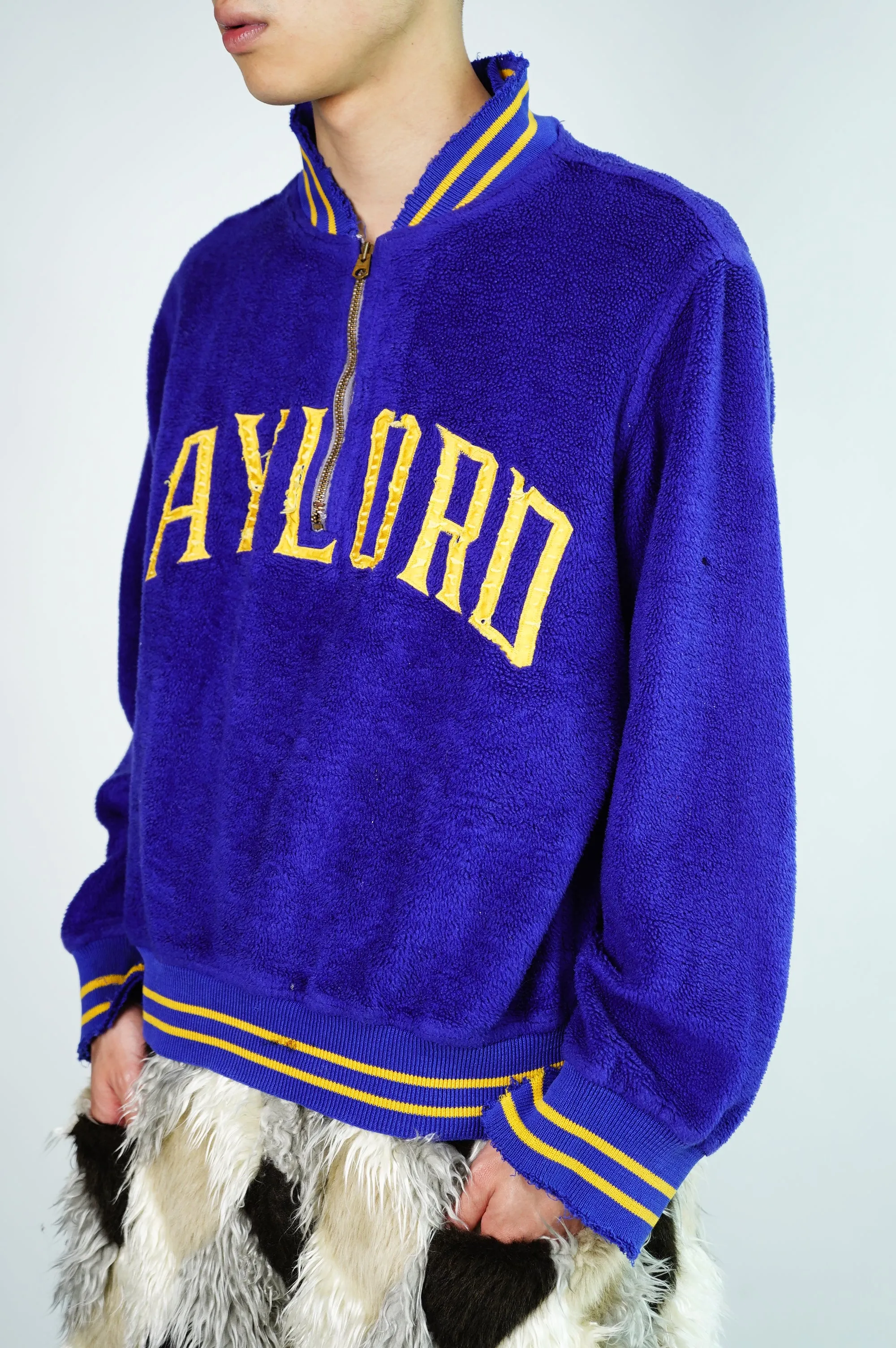 50's "LOWE & CAMPBELL" -"GAYLORD" Fleece Studium Pullover Jacket-
