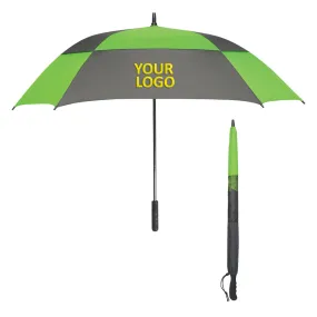 60" Arc Square Umbrella, Green/Gray