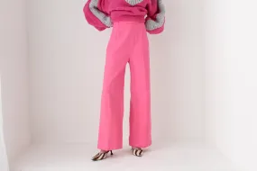 70s Bubblegum Pink High Waist Wide Leg Flares