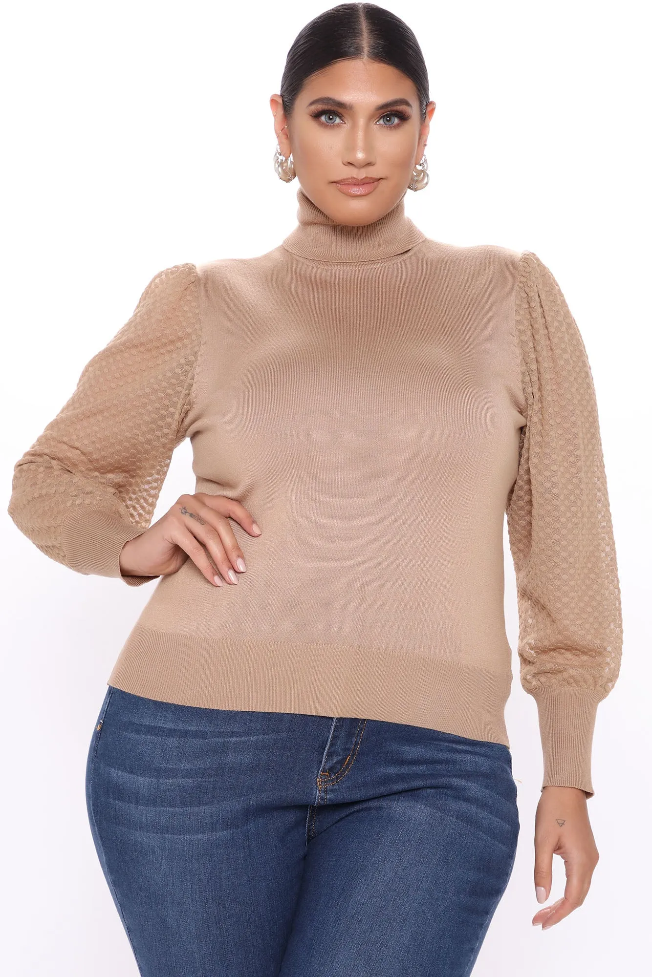 Admire Me Turtleneck Sweater - Tan