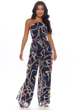 All In Chains Jumpsuit - Navy