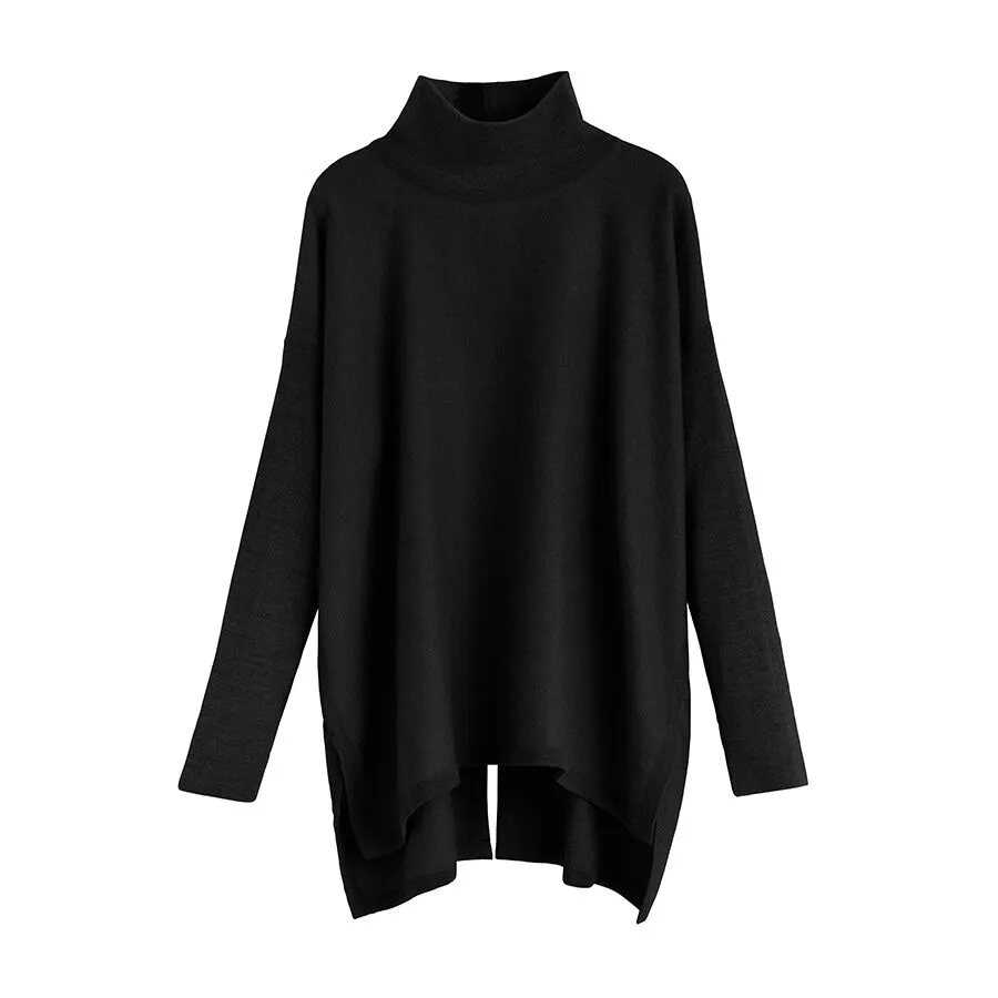 Alpaca Open-Back Turtleneck Sweater