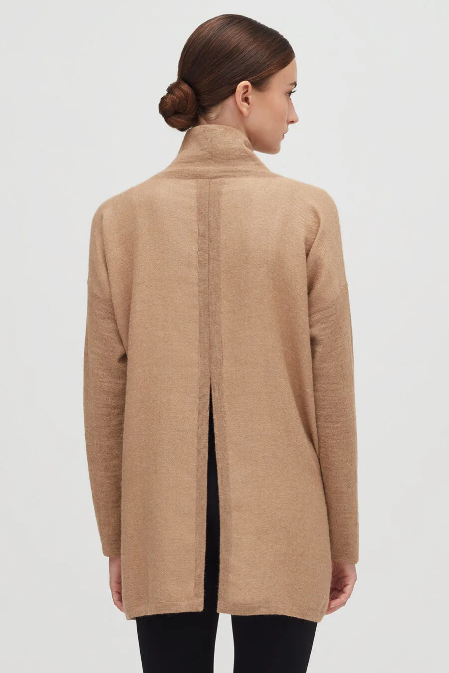 Alpaca Open-Back Turtleneck Sweater
