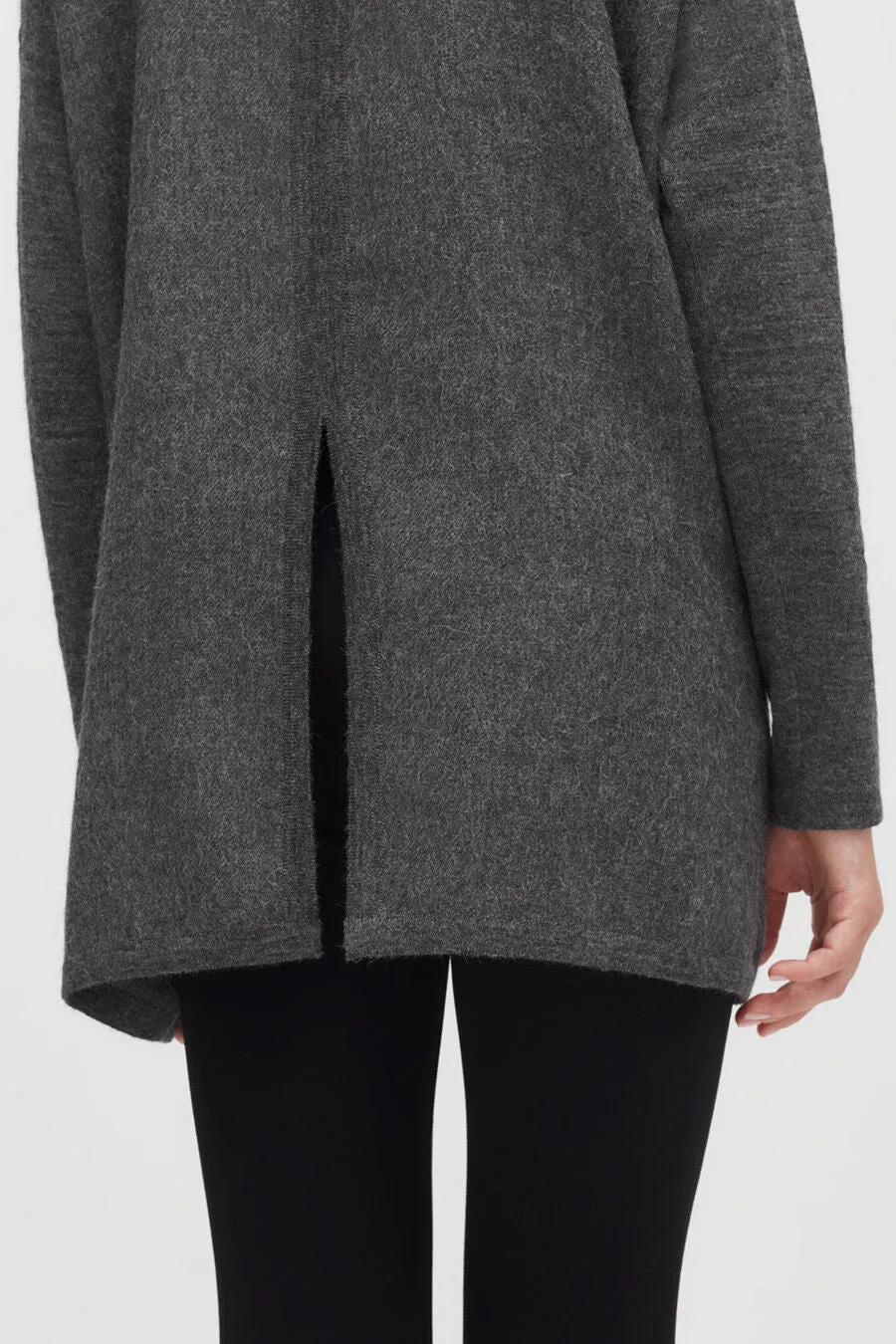 Alpaca Open-Back Turtleneck Sweater