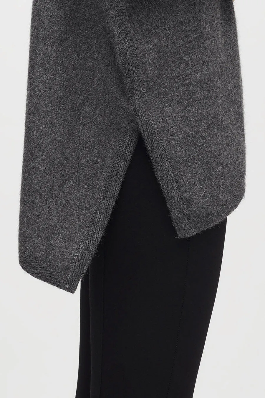 Alpaca Open-Back Turtleneck Sweater
