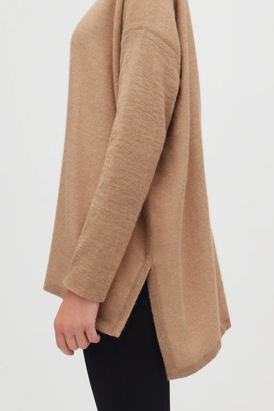 Alpaca Open-Back Turtleneck Sweater