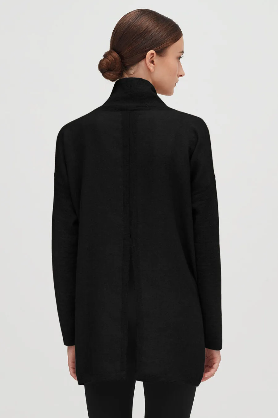 Alpaca Open-Back Turtleneck Sweater