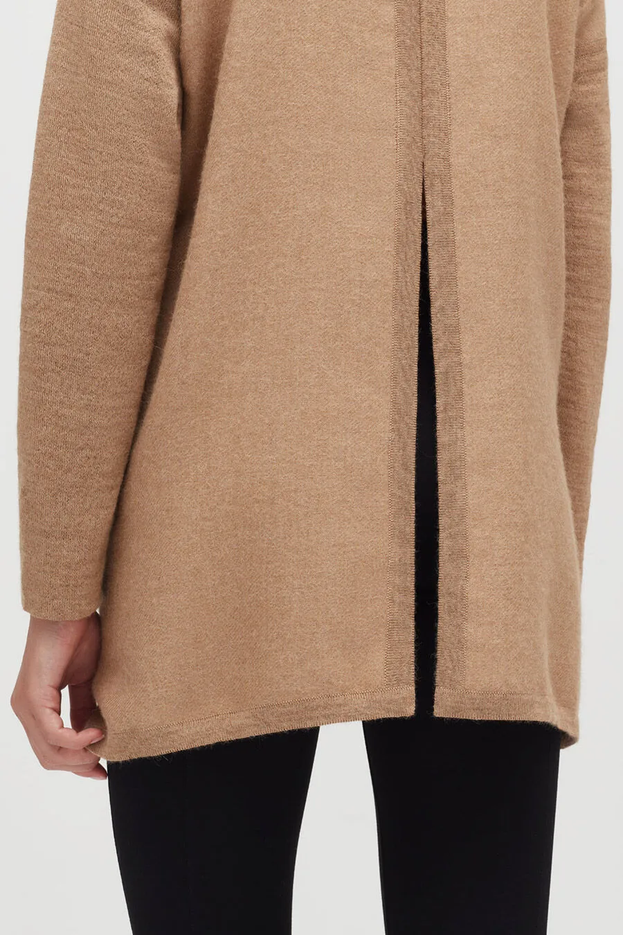Alpaca Open-Back Turtleneck Sweater
