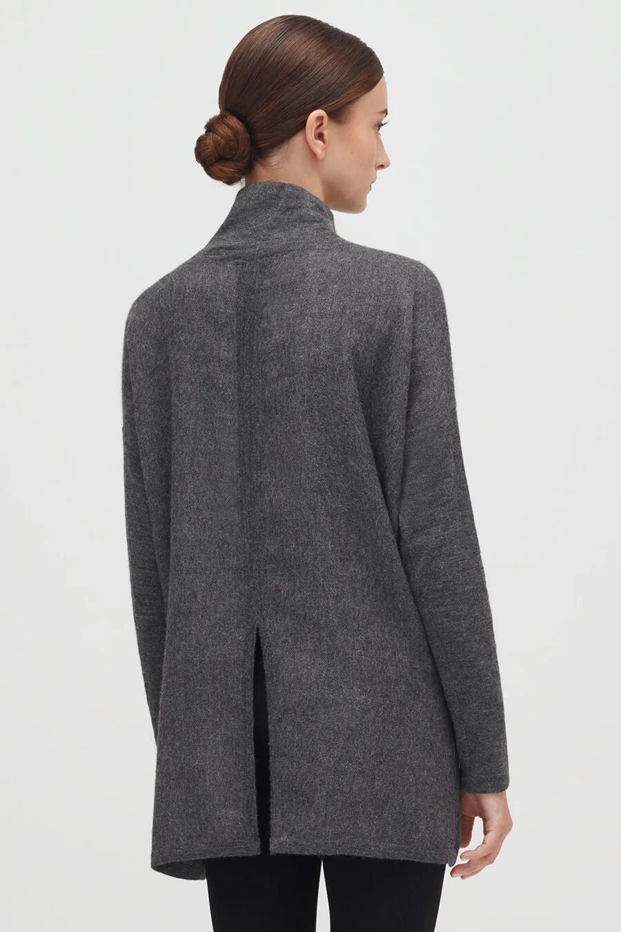Alpaca Open-Back Turtleneck Sweater