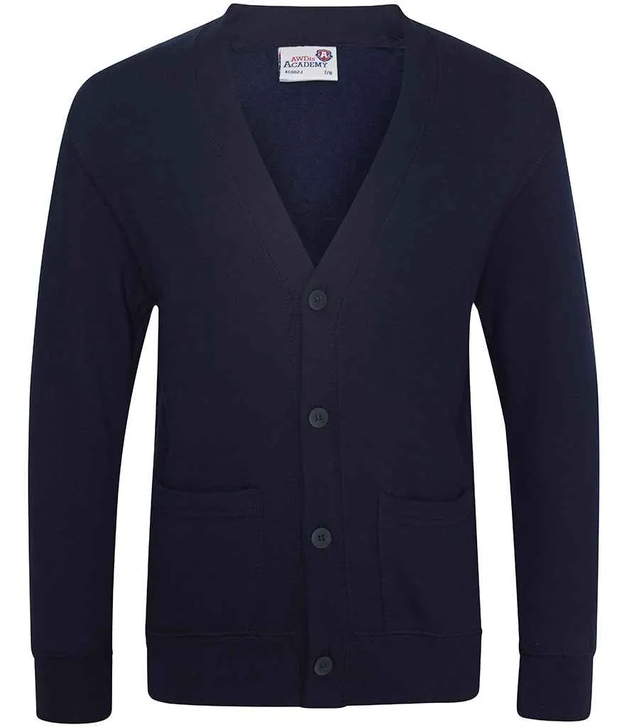 AWDis Academy Kids Sweat Cardigan | Navy