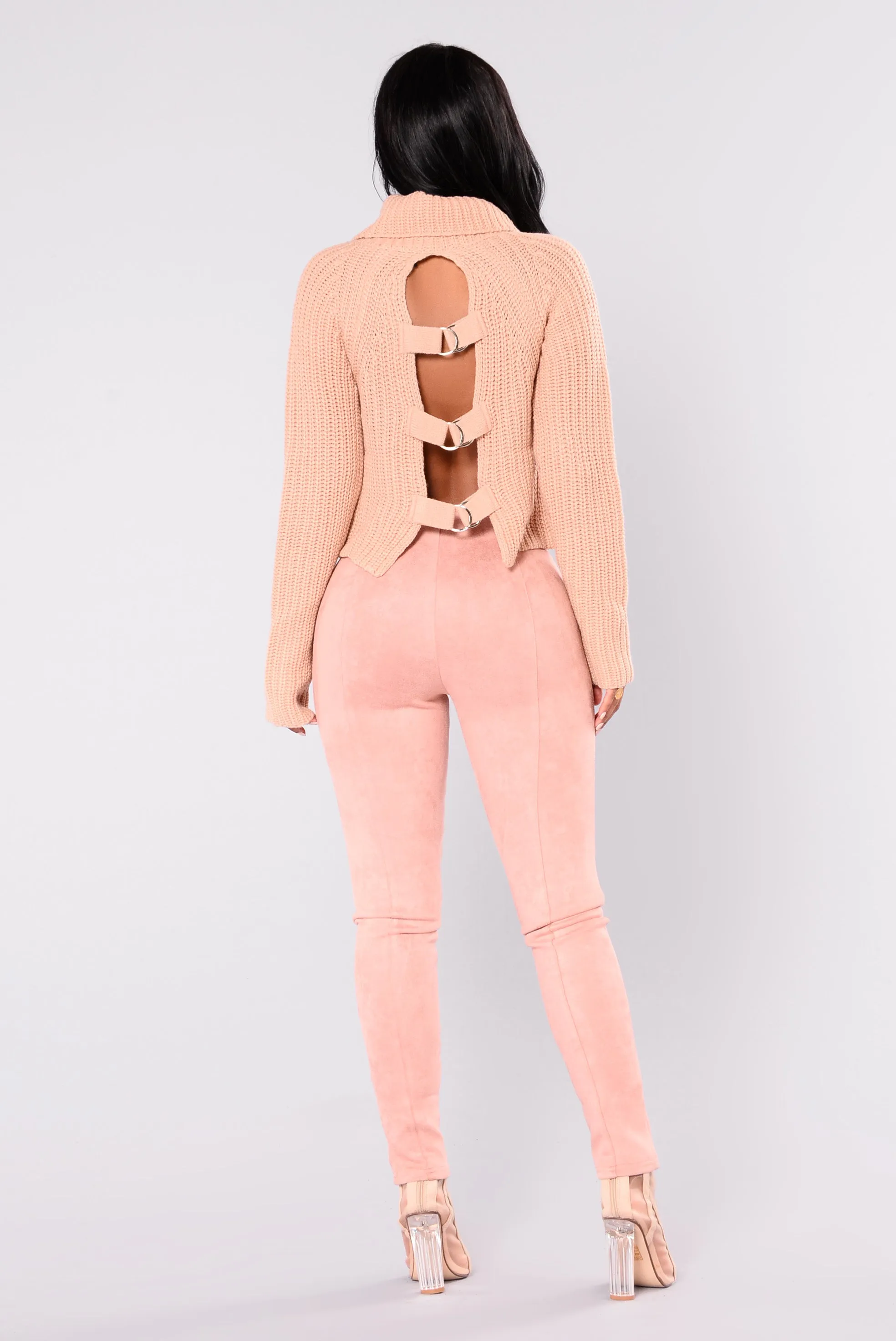 Back At It Turtleneck Sweater - Pink