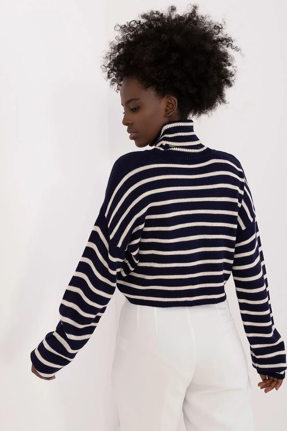 Badu Striped Cropped Turtleneck Sweater