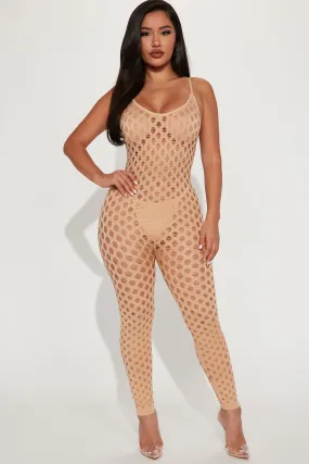 Bailee Seamless Distressed Jumpsuit - Nude