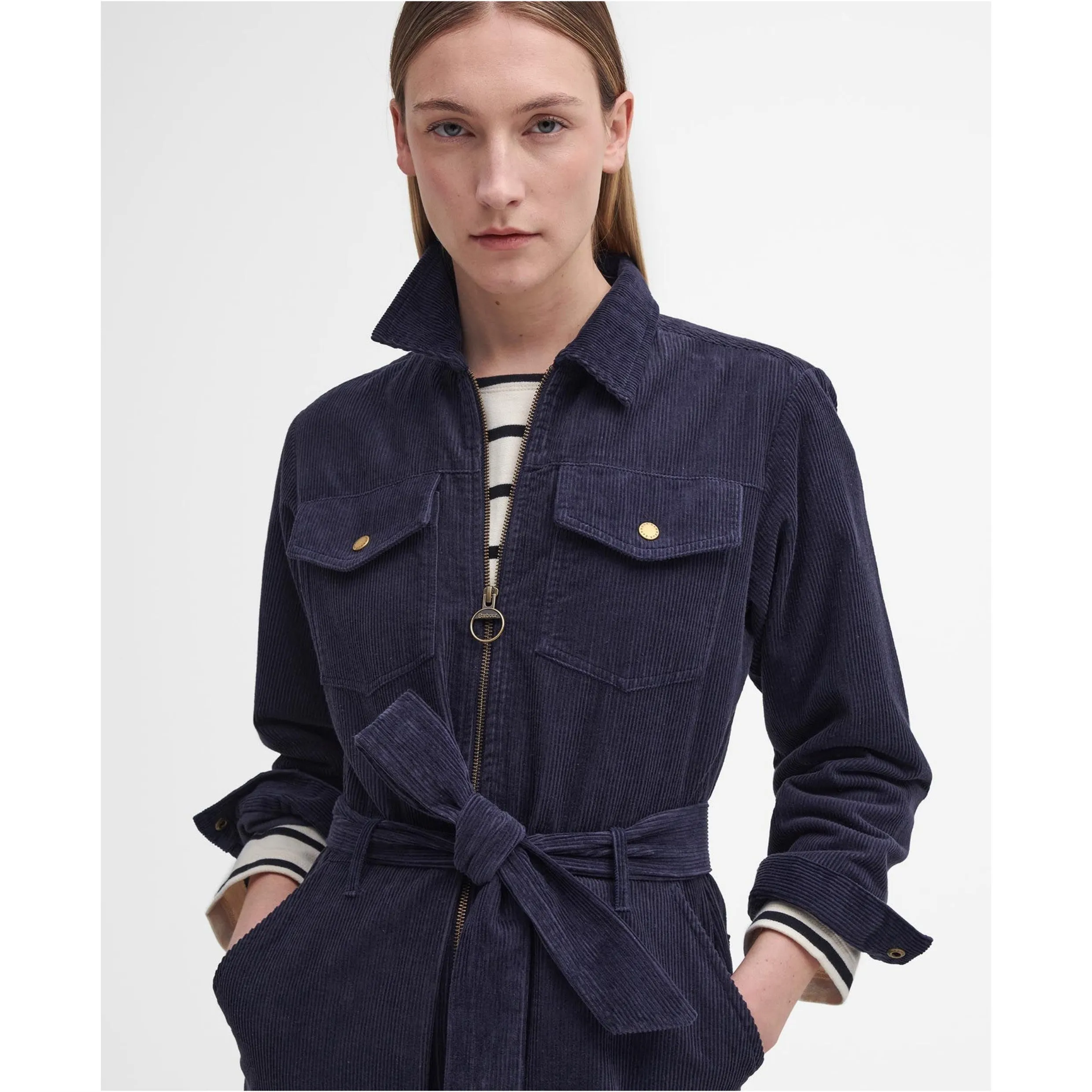 Barbour Amber Corduroy Jumpsuit In Navy LDR0837NY73