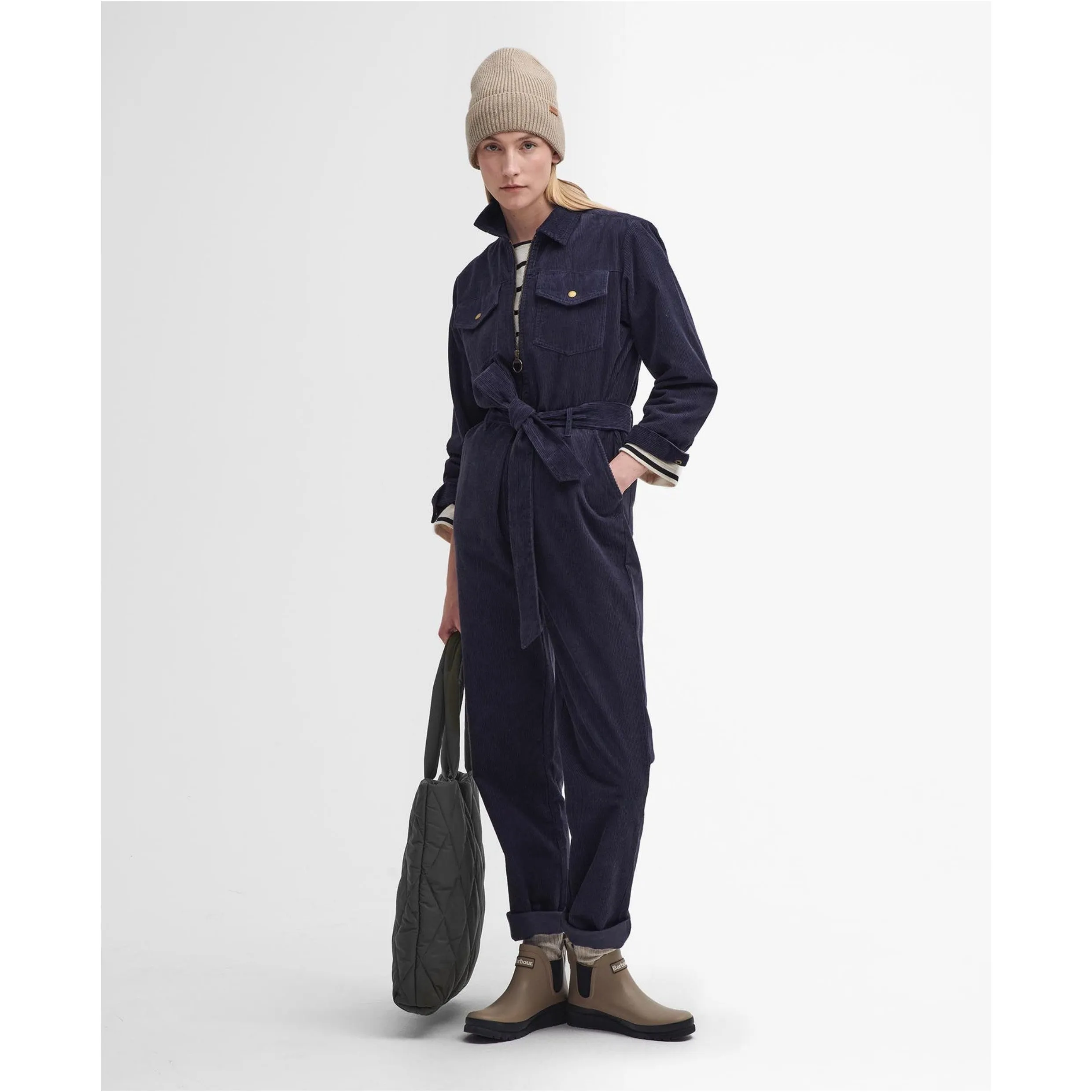 Barbour Amber Corduroy Jumpsuit In Navy LDR0837NY73