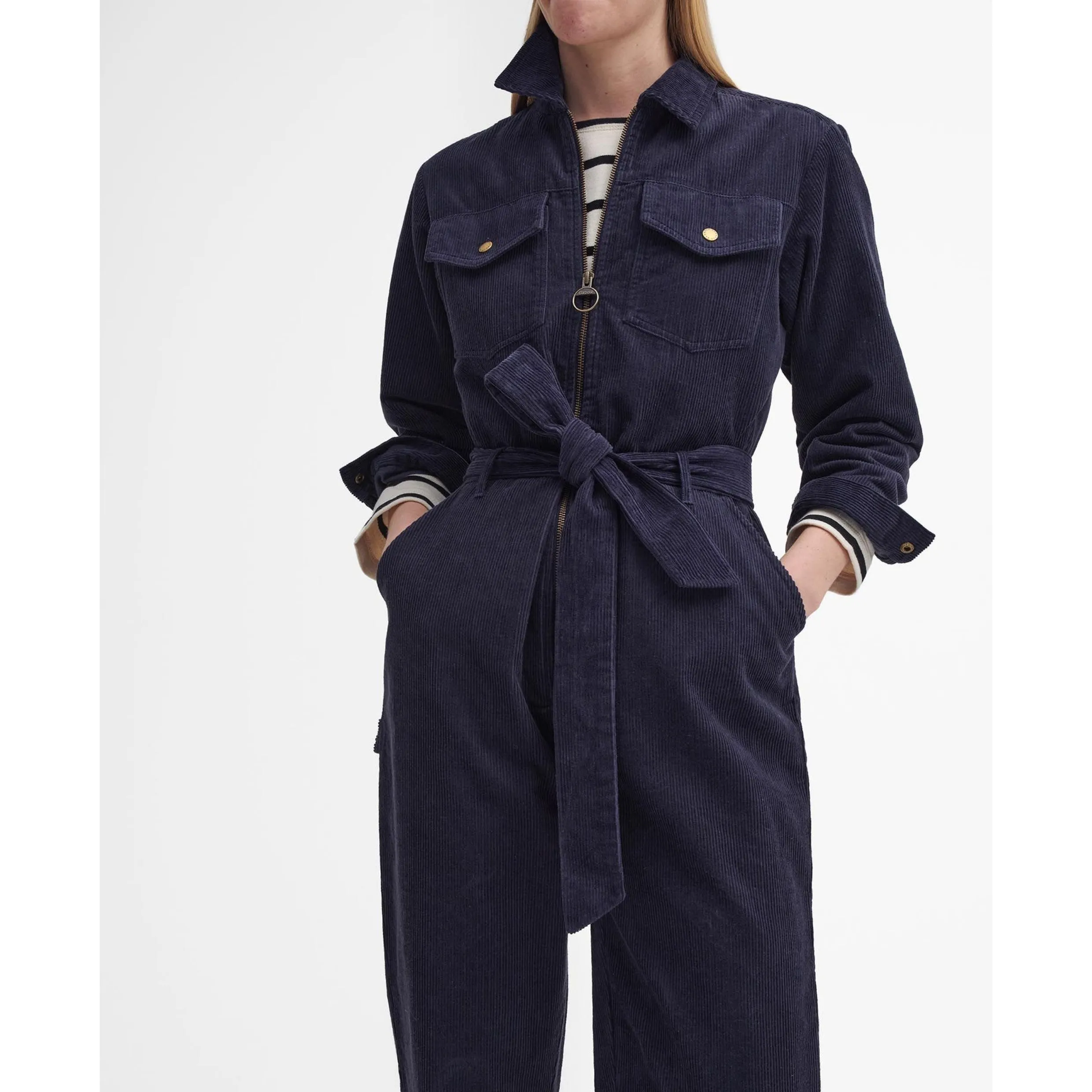 Barbour Amber Corduroy Jumpsuit In Navy LDR0837NY73