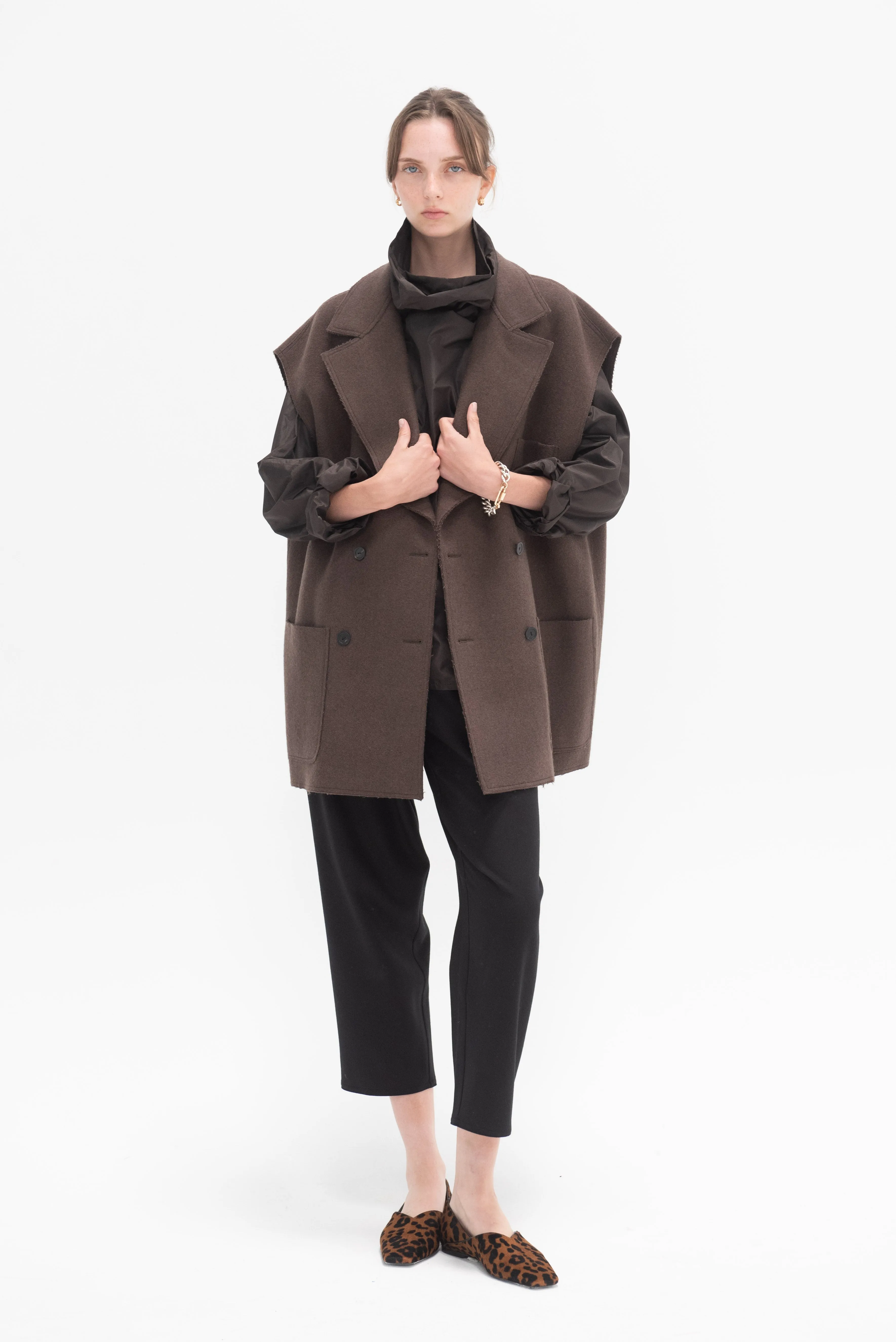 Batwing Oversized Turtleneck, Brown
