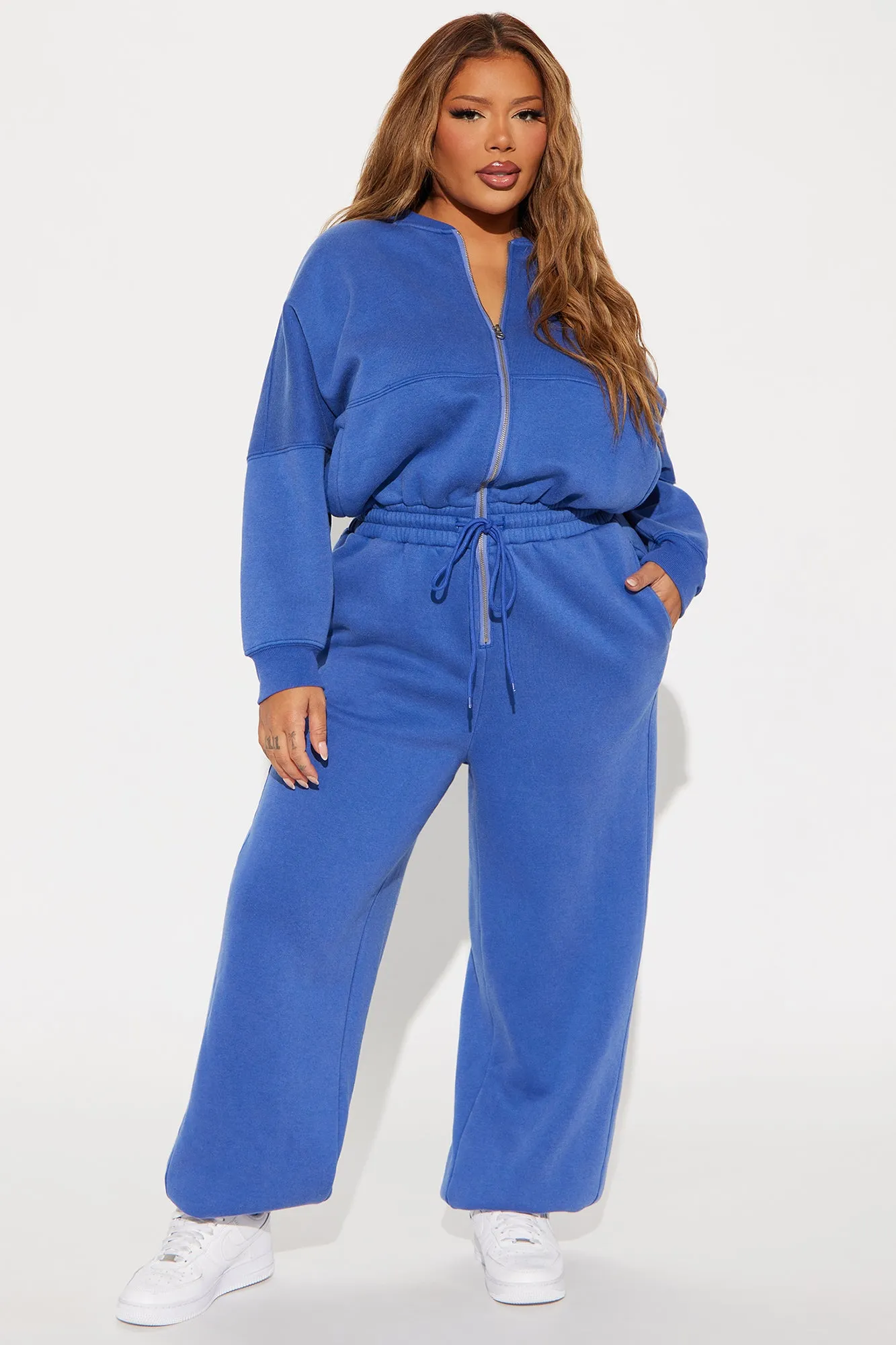 Been Going On Jogger Jumpsuit  - Navy