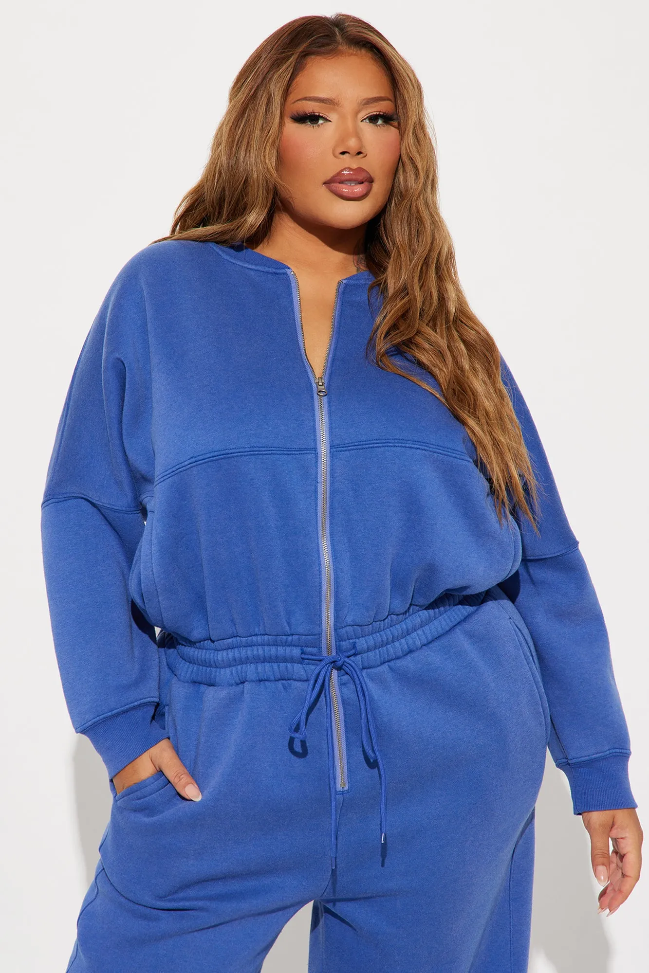 Been Going On Jogger Jumpsuit  - Navy