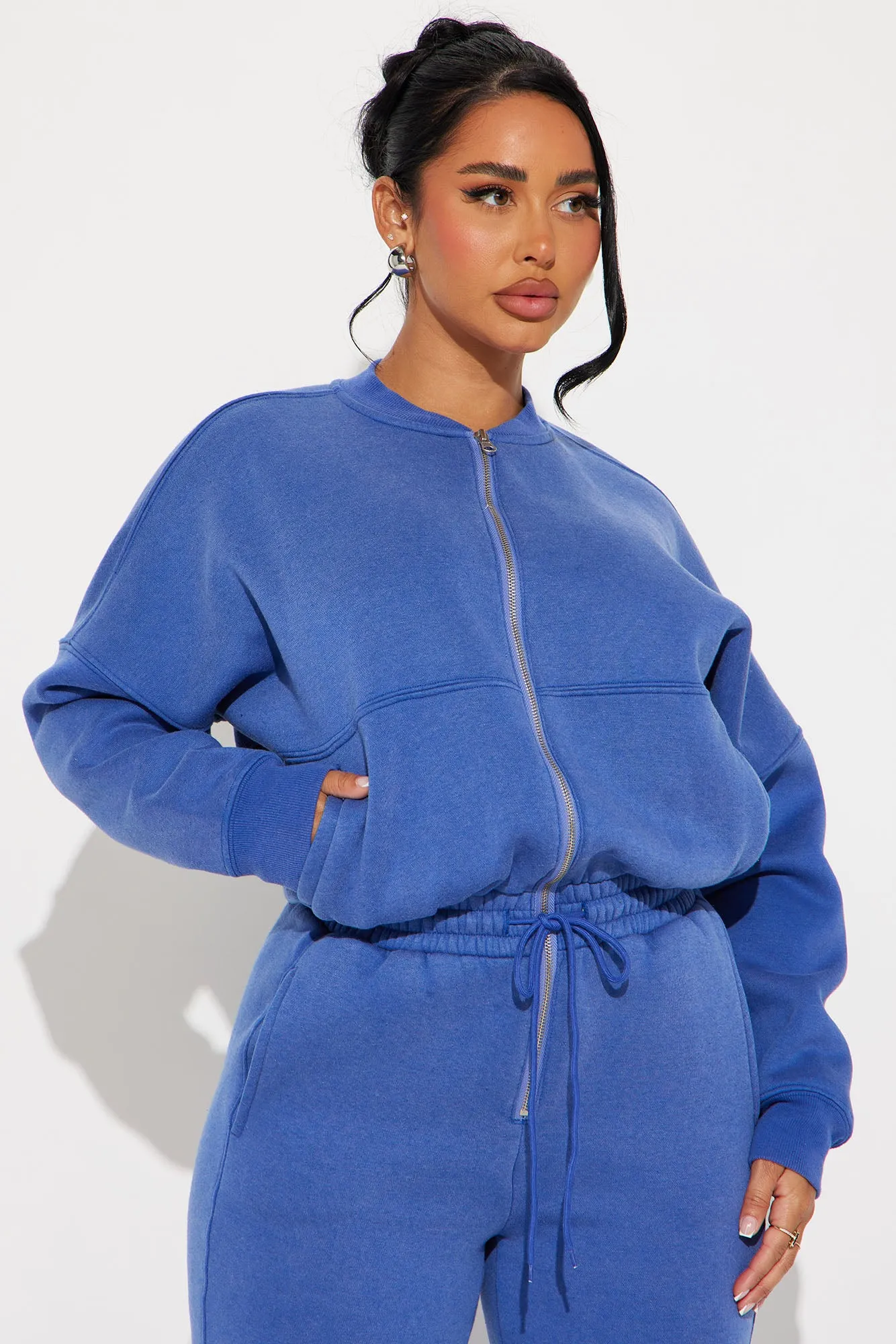 Been Going On Jogger Jumpsuit  - Navy