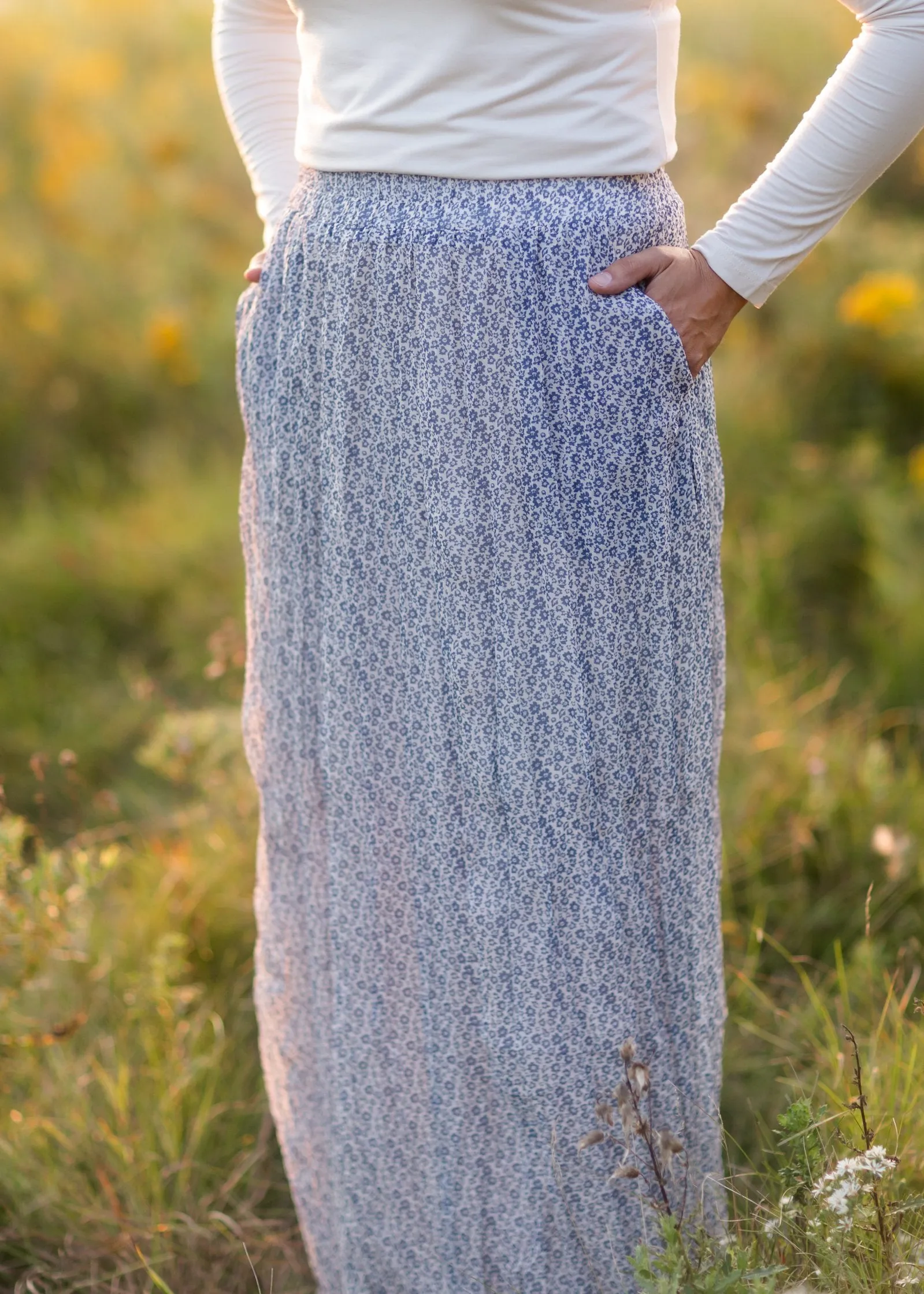 Blue Mirage Floral Maxi Skirt -FINAL SALE