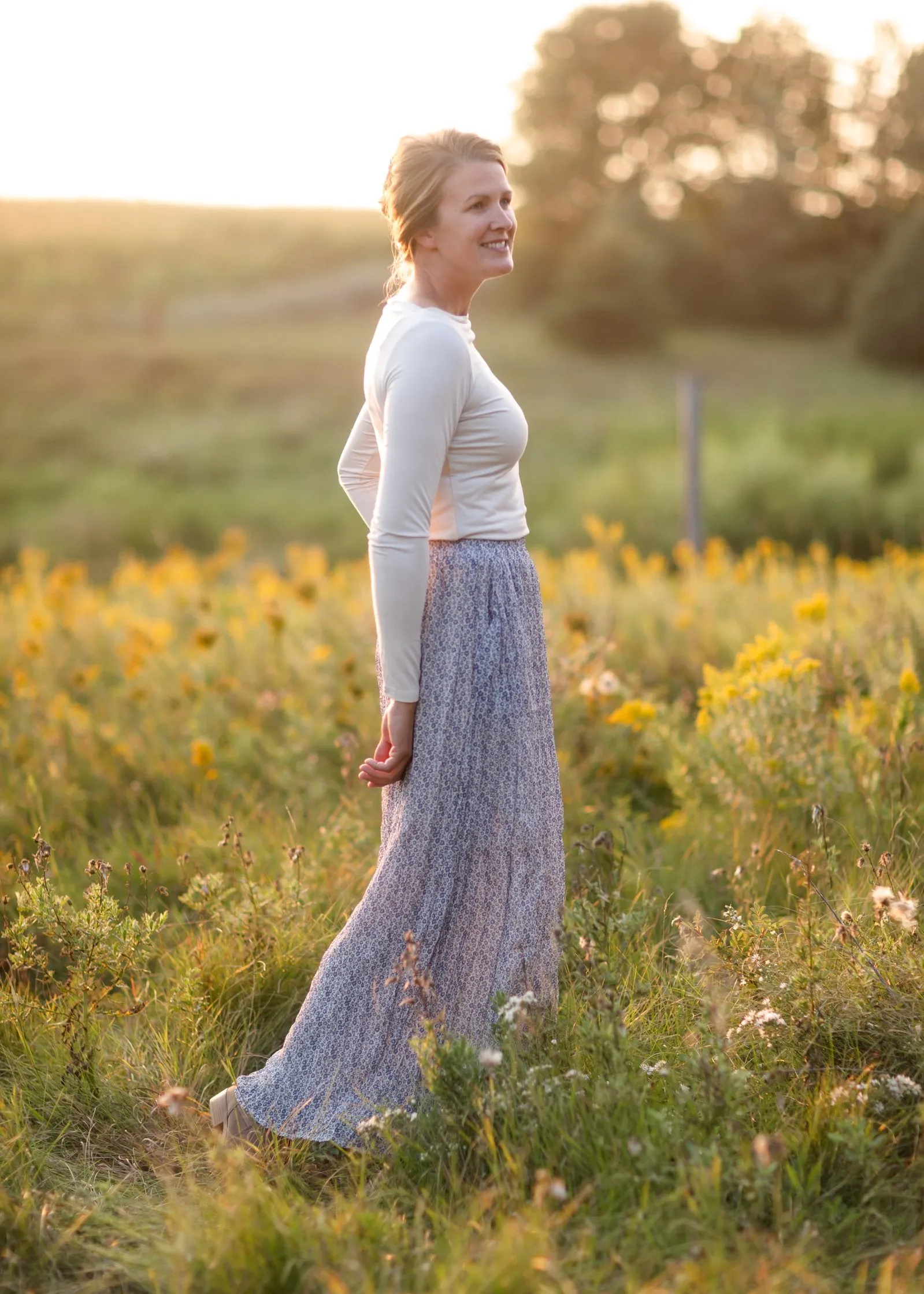 Blue Mirage Floral Maxi Skirt -FINAL SALE