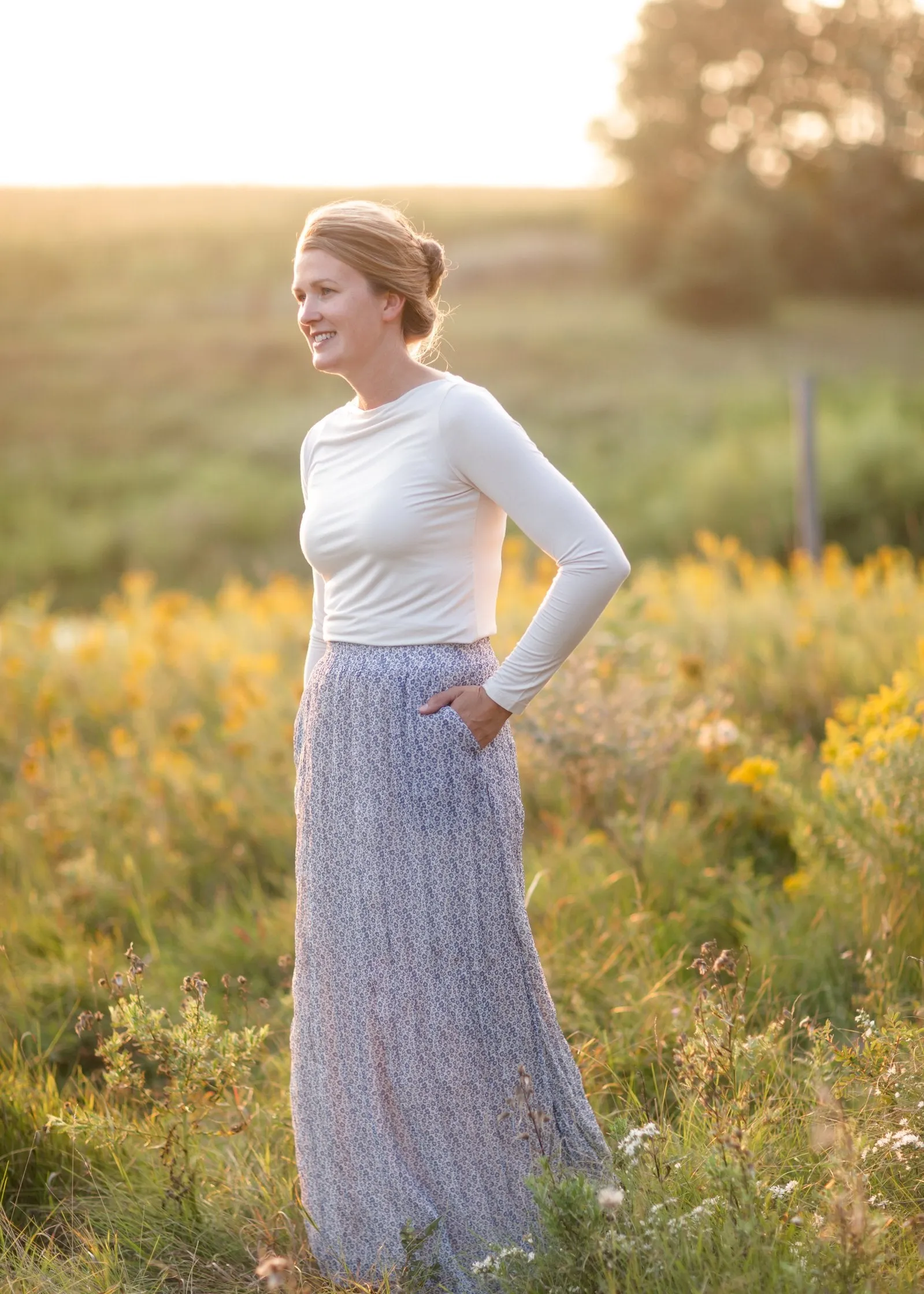 Blue Mirage Floral Maxi Skirt -FINAL SALE