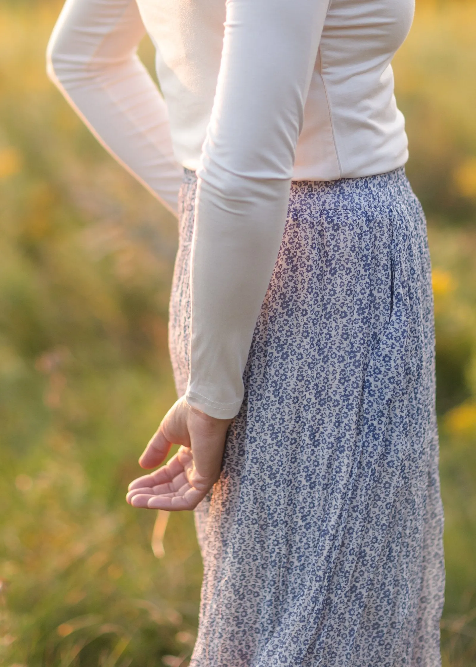 Blue Mirage Floral Maxi Skirt -FINAL SALE