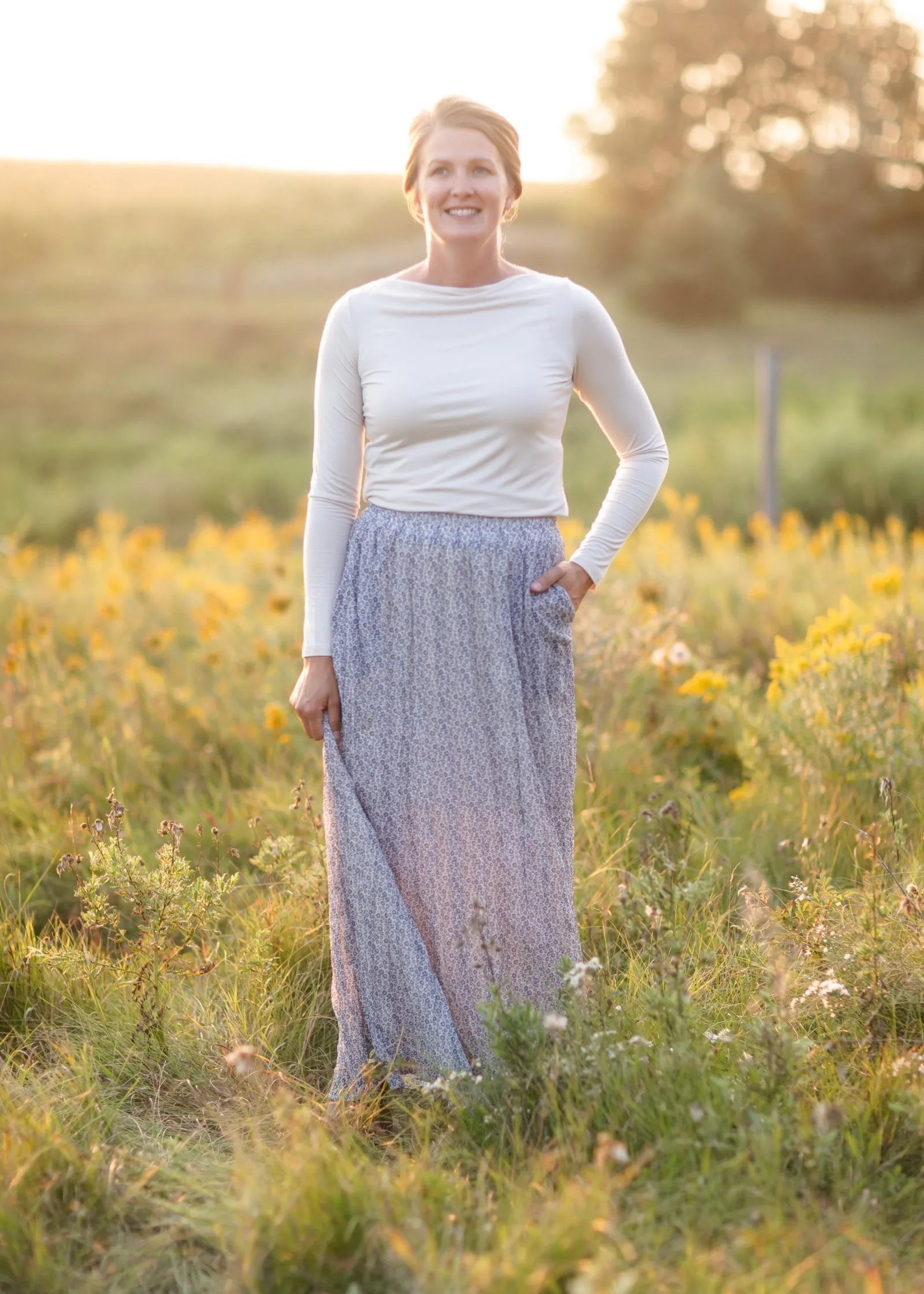 Blue Mirage Floral Maxi Skirt -FINAL SALE