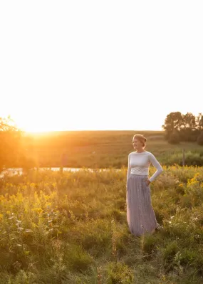 Blue Mirage Floral Maxi Skirt -FINAL SALE