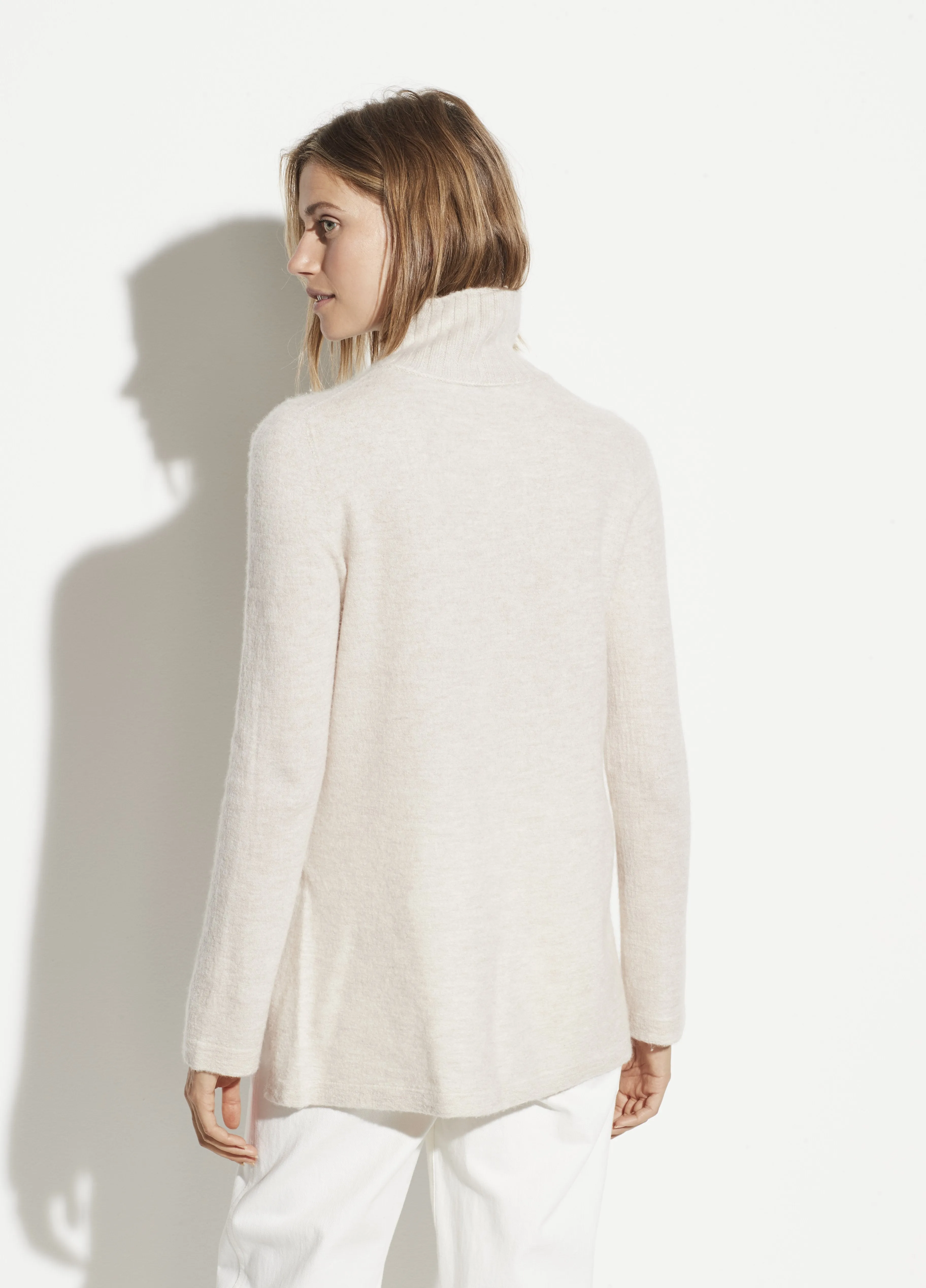 Cashmere Side Slit Tunic in Heather Dove Oat