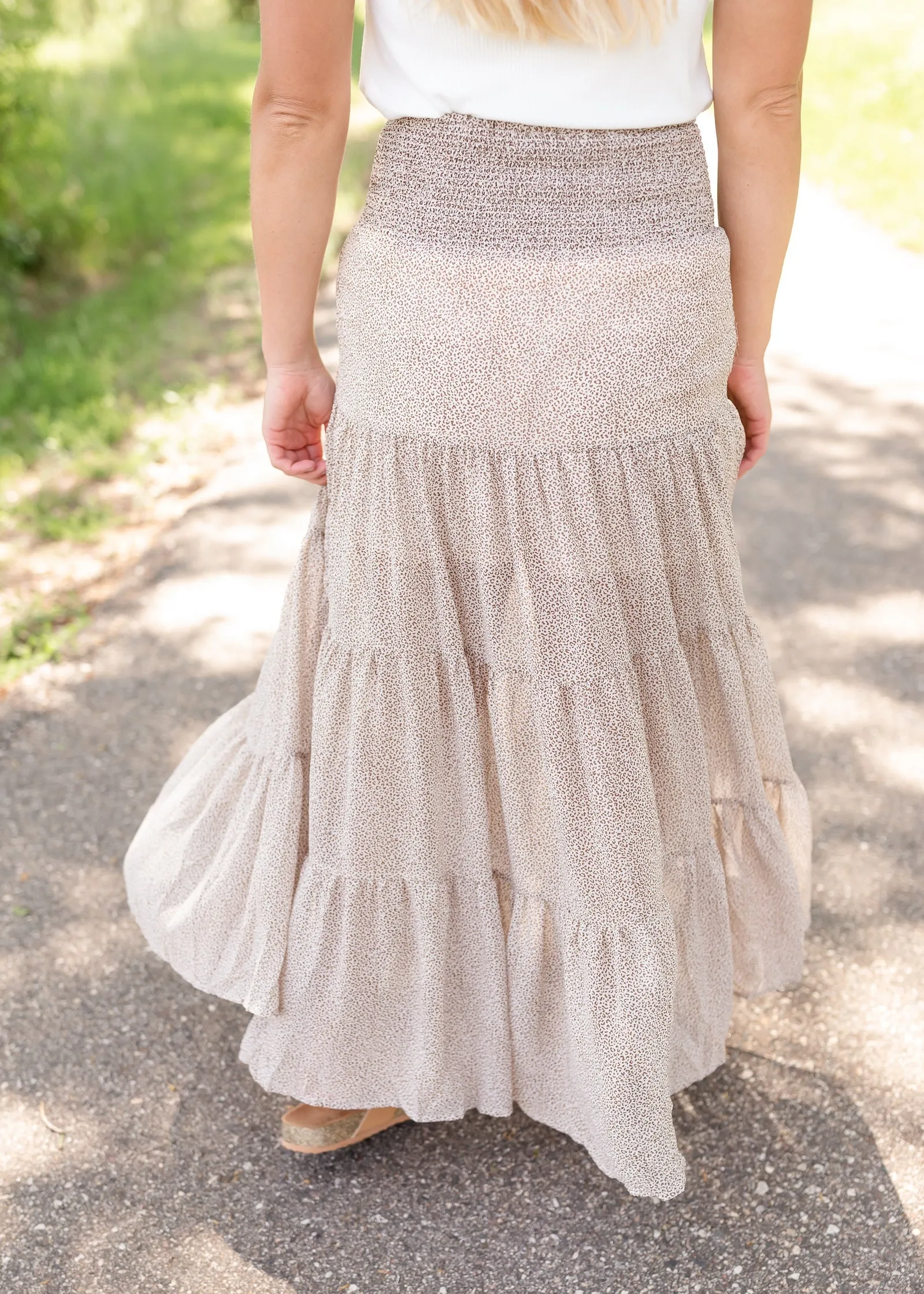 Cheetah Taupe Maxi Skirt - FINAL SALE