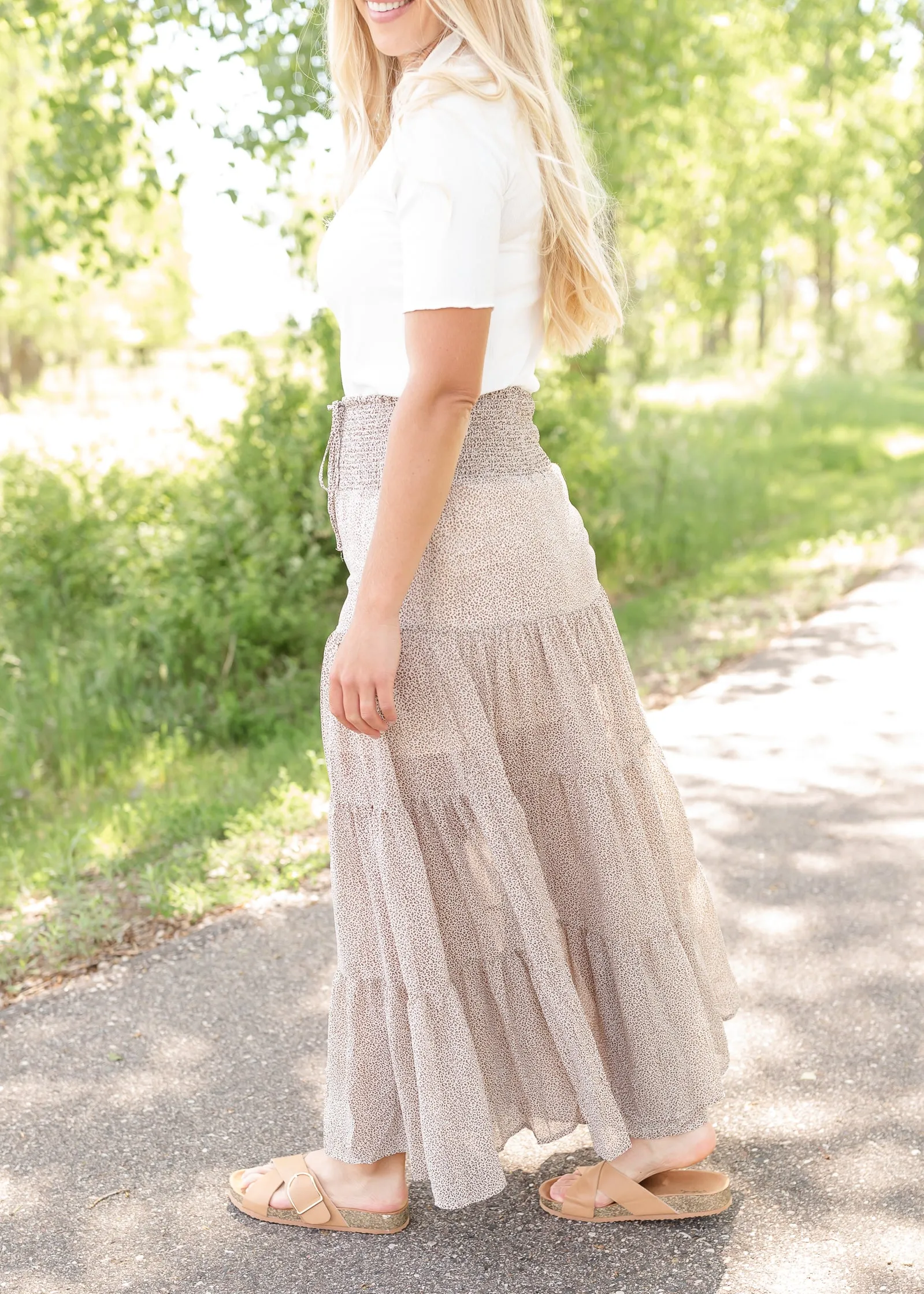 Cheetah Taupe Maxi Skirt - FINAL SALE