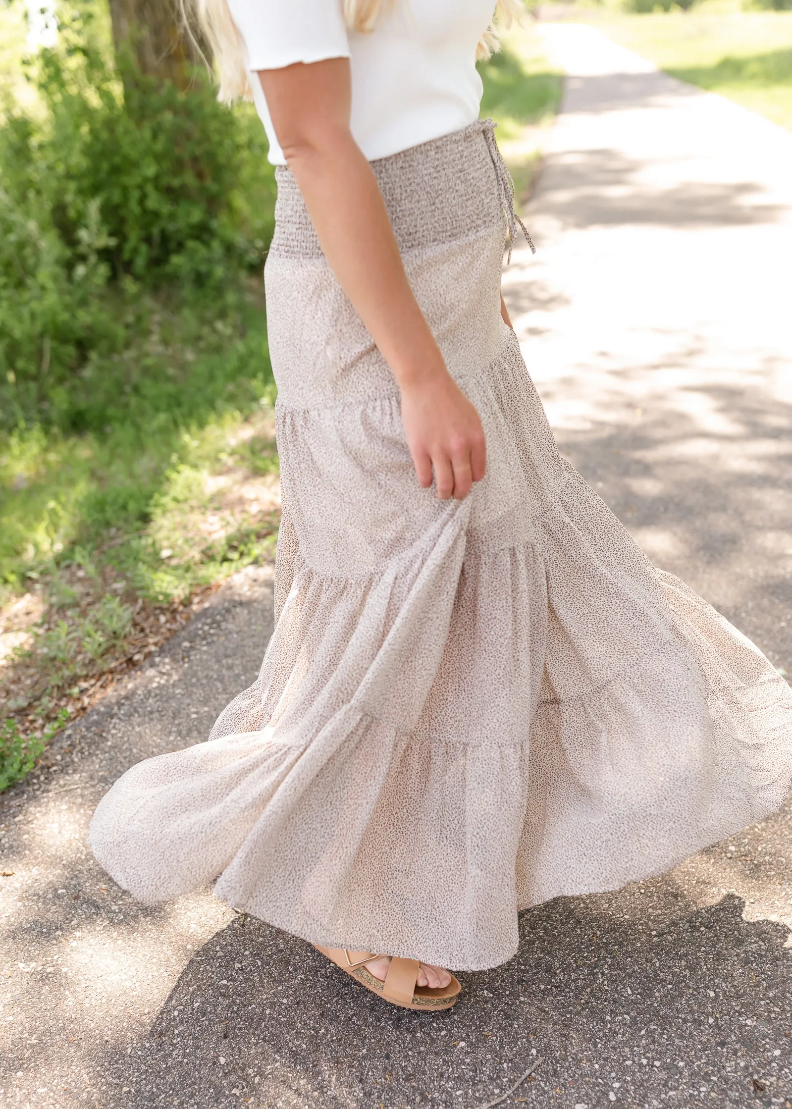 Cheetah Taupe Maxi Skirt - FINAL SALE
