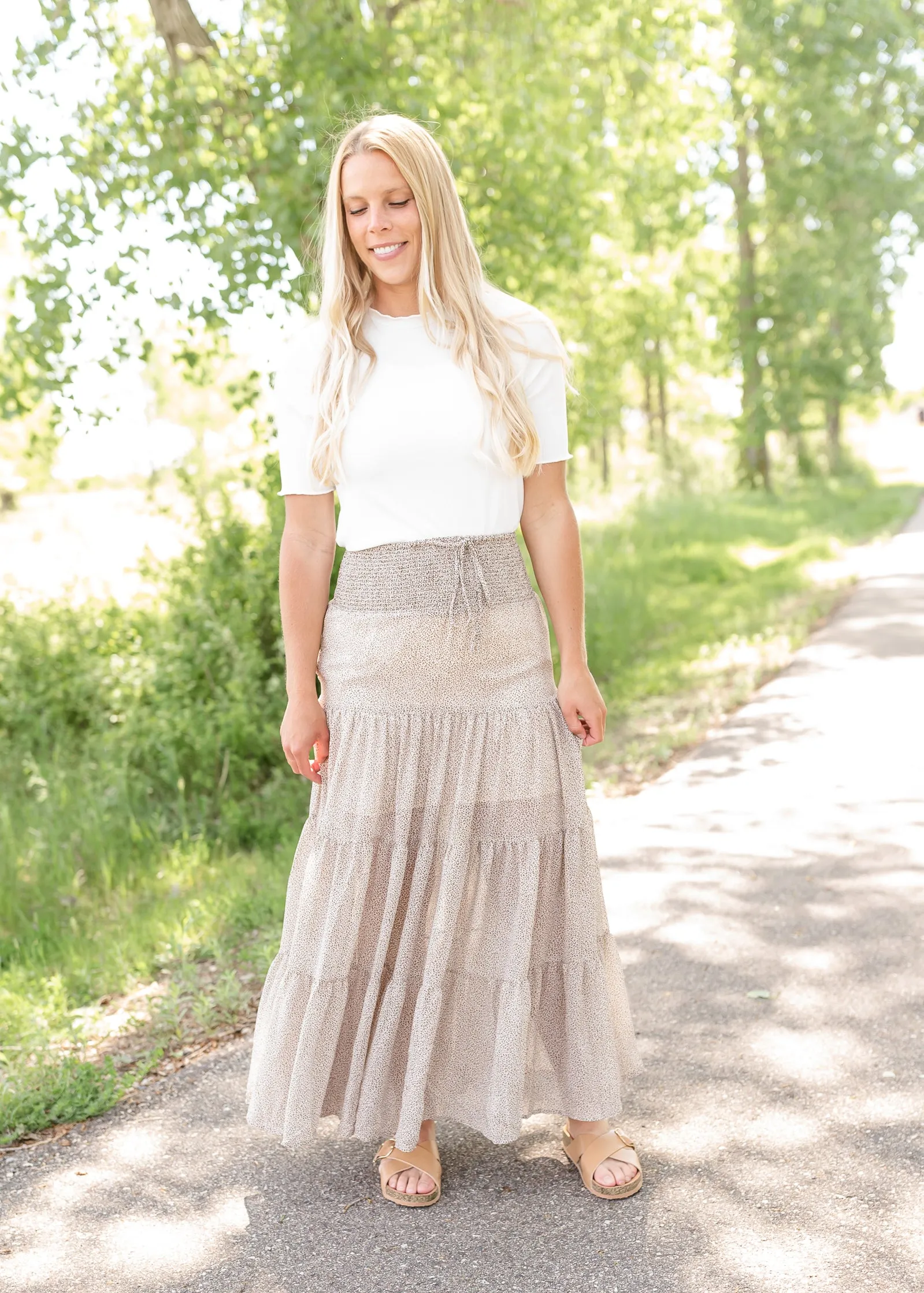 Cheetah Taupe Maxi Skirt - FINAL SALE