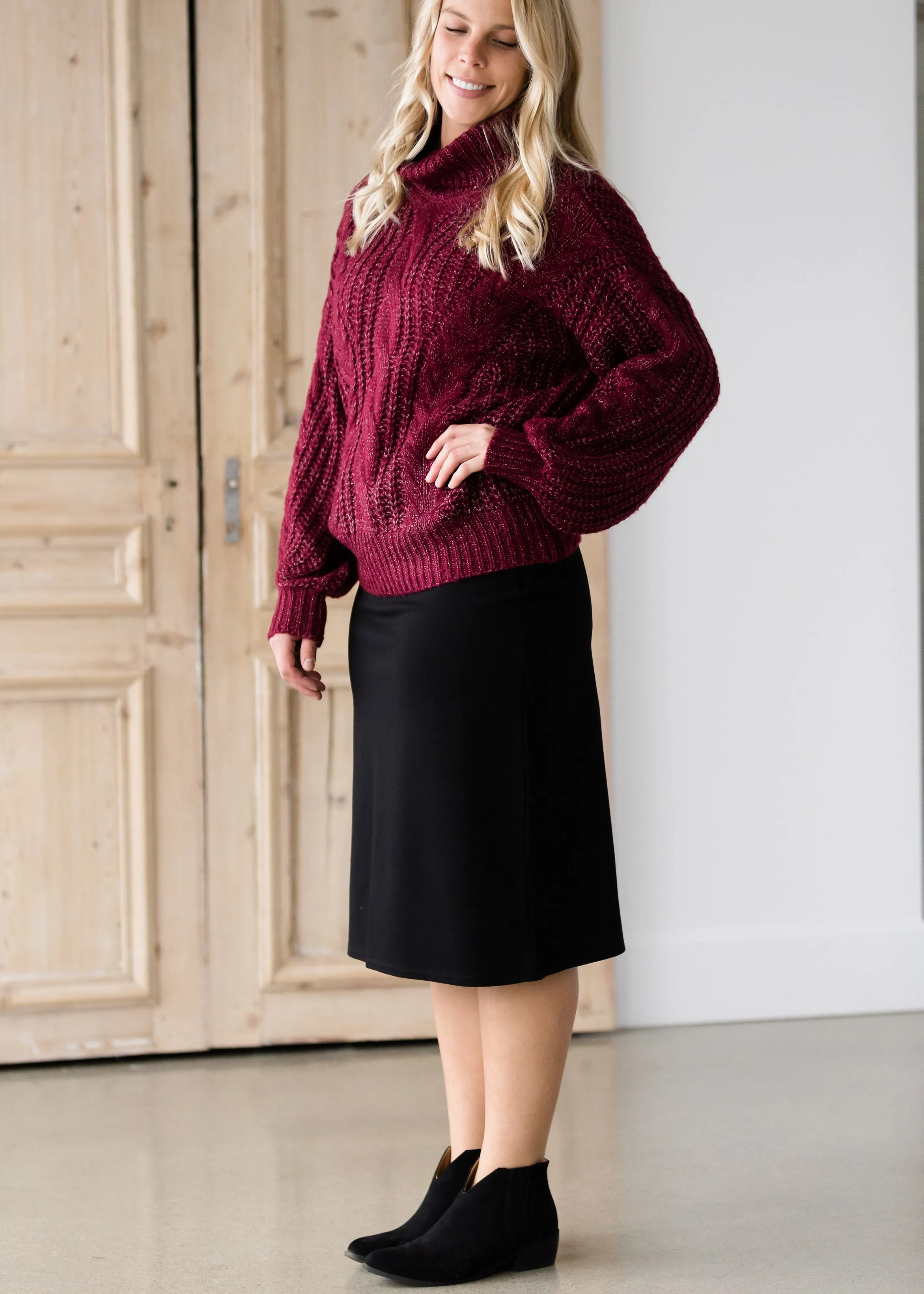 Cozy Cableknit Turtleneck Sweater - FINAL SALE