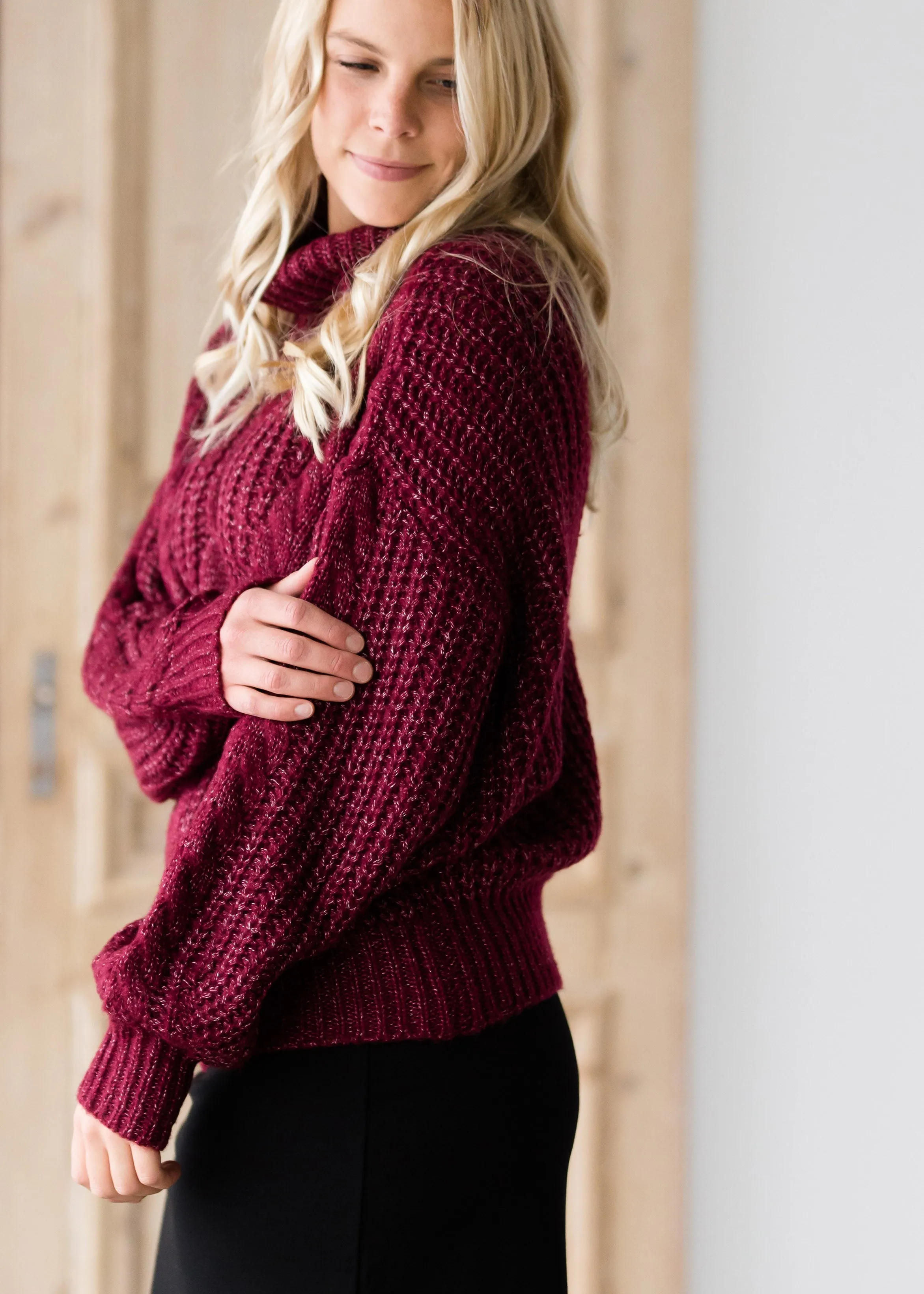 Cozy Cableknit Turtleneck Sweater - FINAL SALE