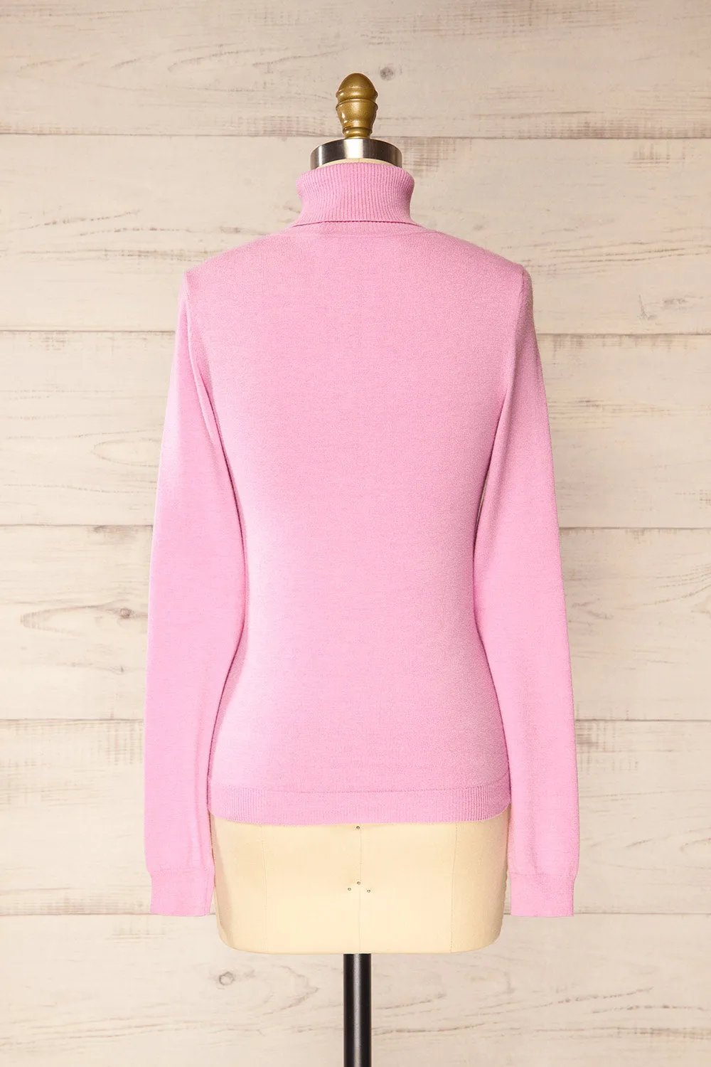 Derby Pink | Knit Turtleneck w/ Long Sleeves