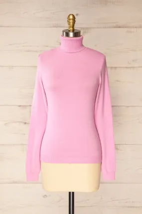 Derby Pink | Knit Turtleneck w/ Long Sleeves