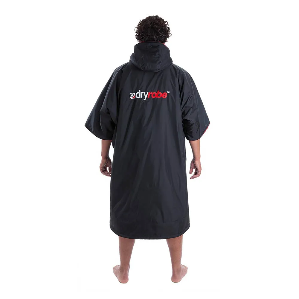 Dryrobe Advance Short Sleeve Changing Robe - Medium - Black/Red