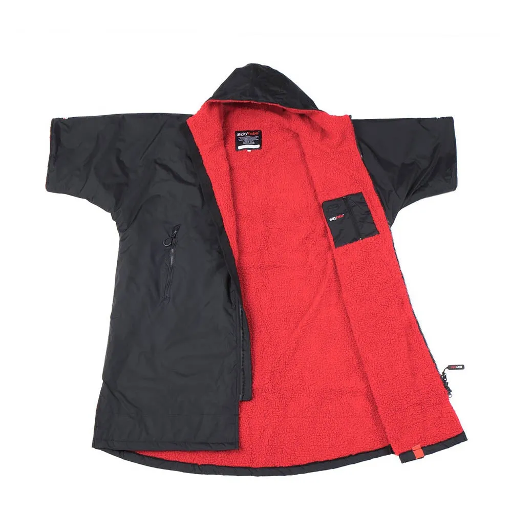 Dryrobe Advance Short Sleeve Changing Robe - Medium - Black/Red