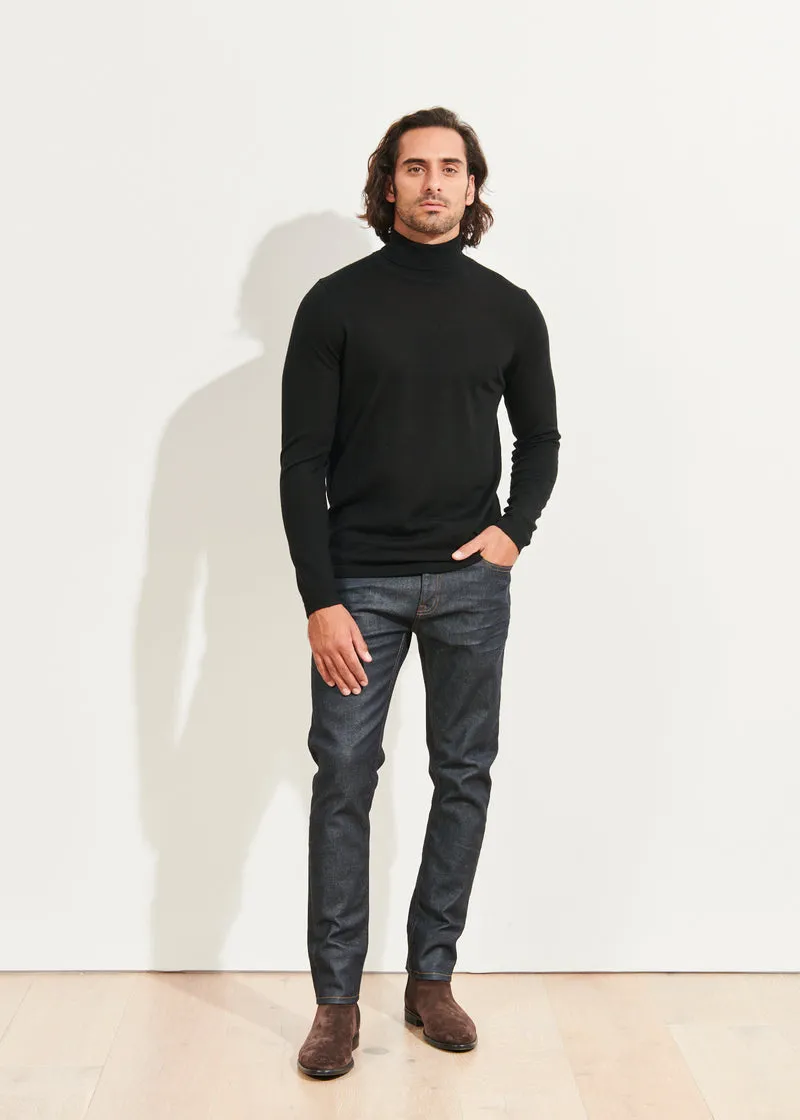 EXTRA-FINE MERINO TURTLENECK - BLACK