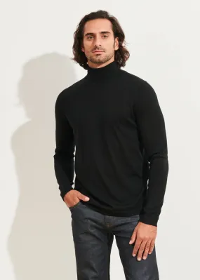 EXTRA-FINE MERINO TURTLENECK - BLACK