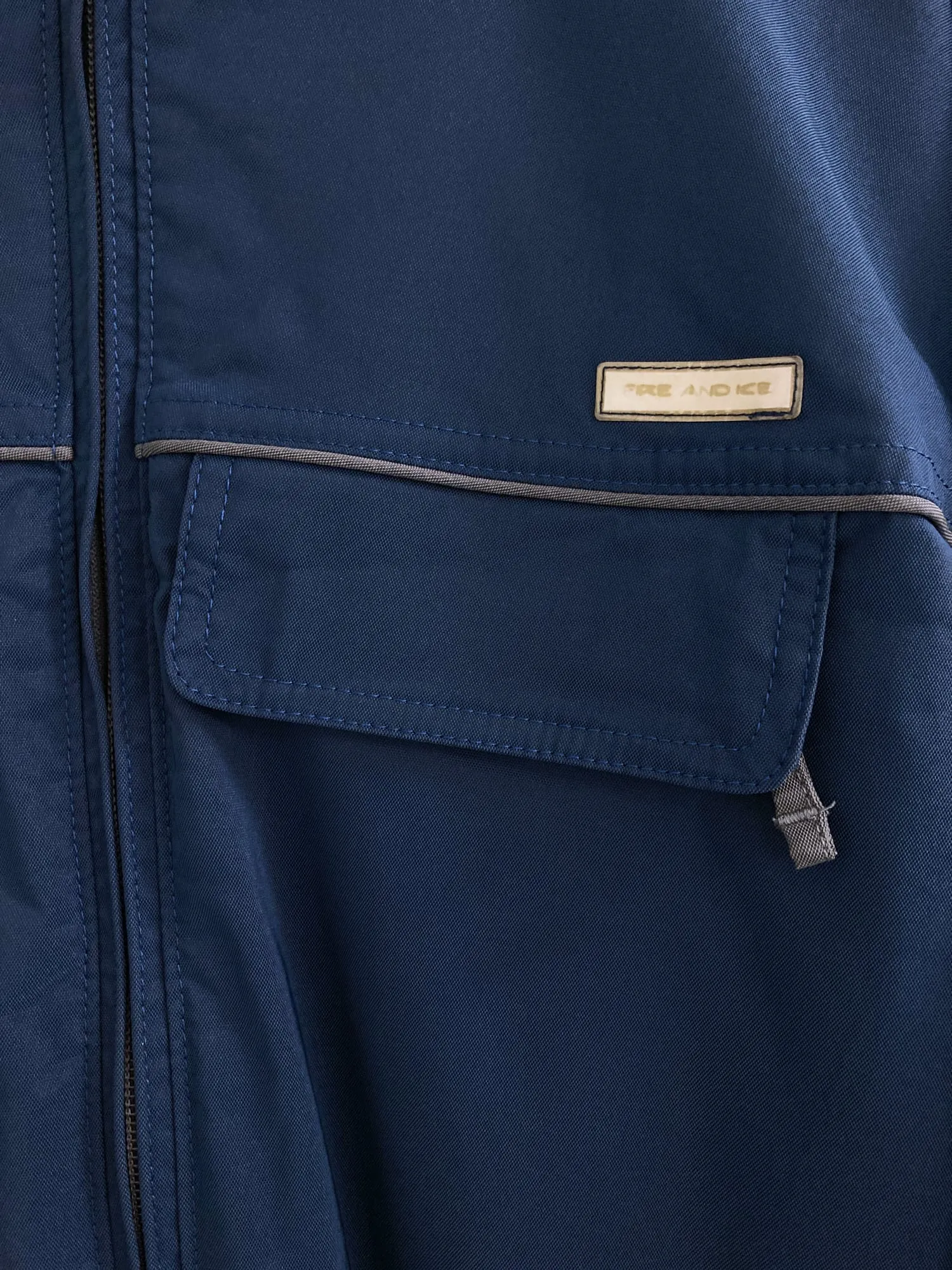 Fire and Ice blue nylon hooded ski jacket - L
