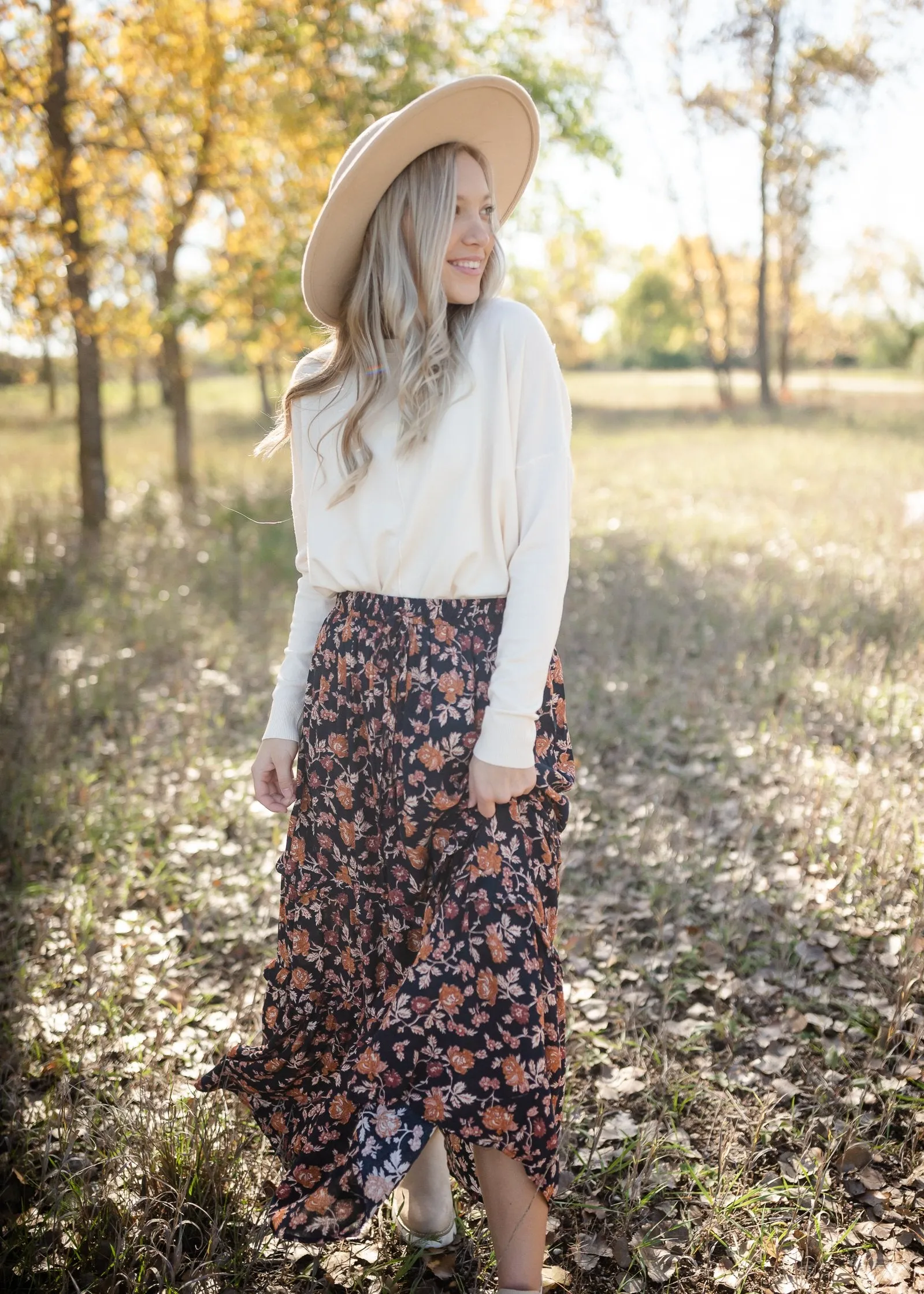 Floral Ruffle Tiered Maxi Skirt - FINAL SALE