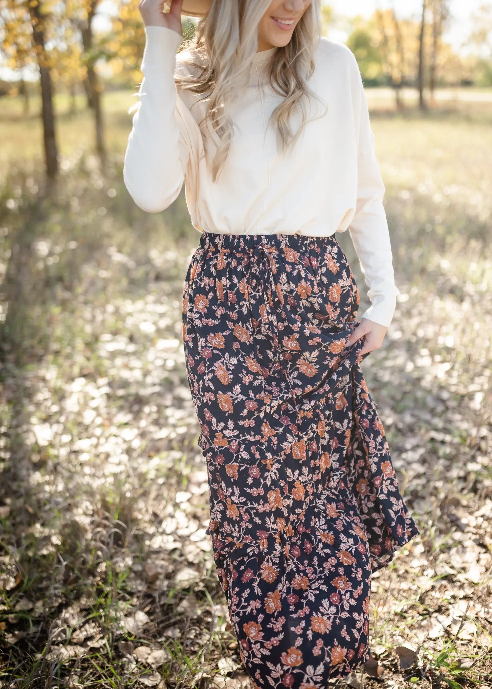 Floral Ruffle Tiered Maxi Skirt - FINAL SALE