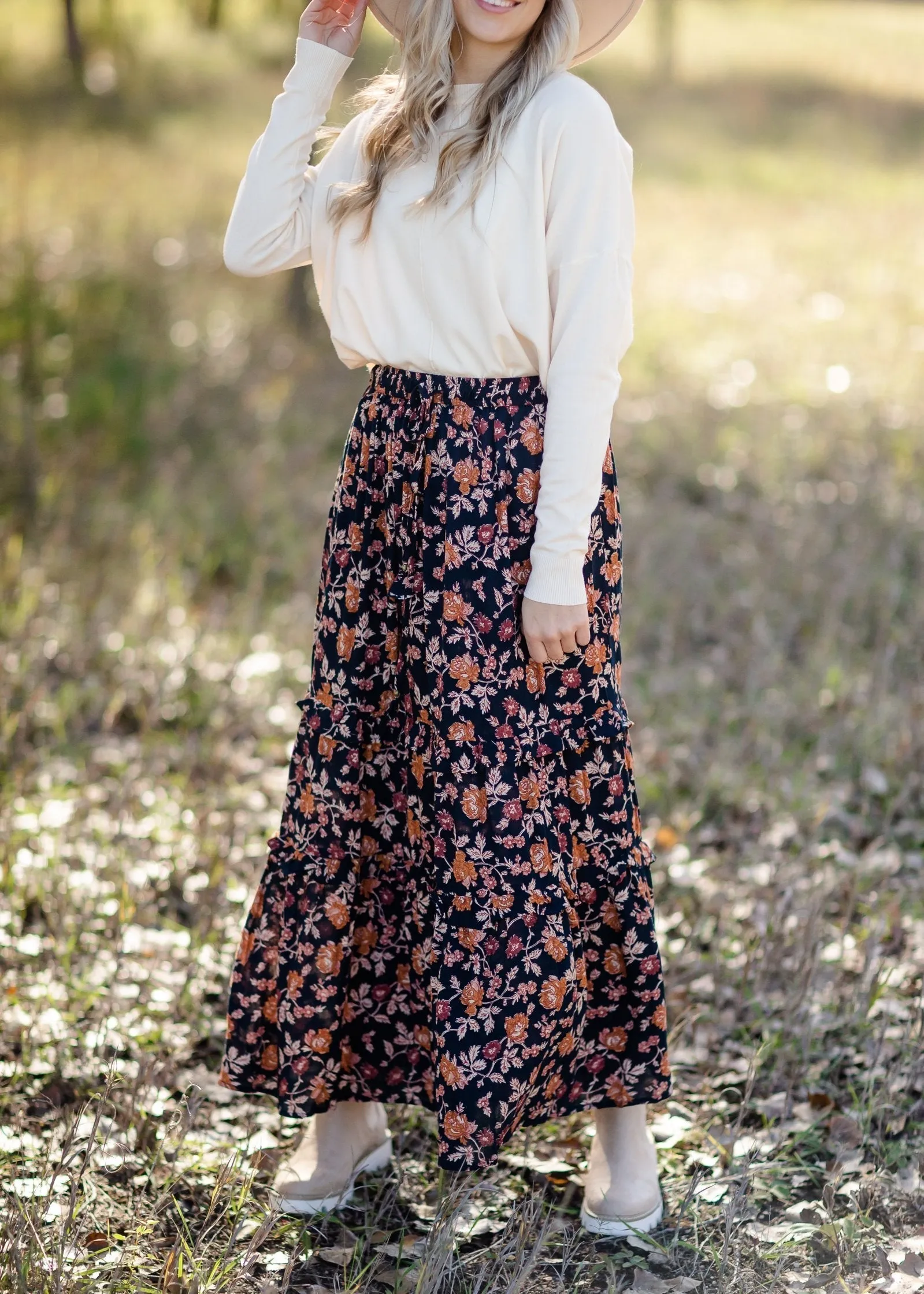 Floral Ruffle Tiered Maxi Skirt - FINAL SALE